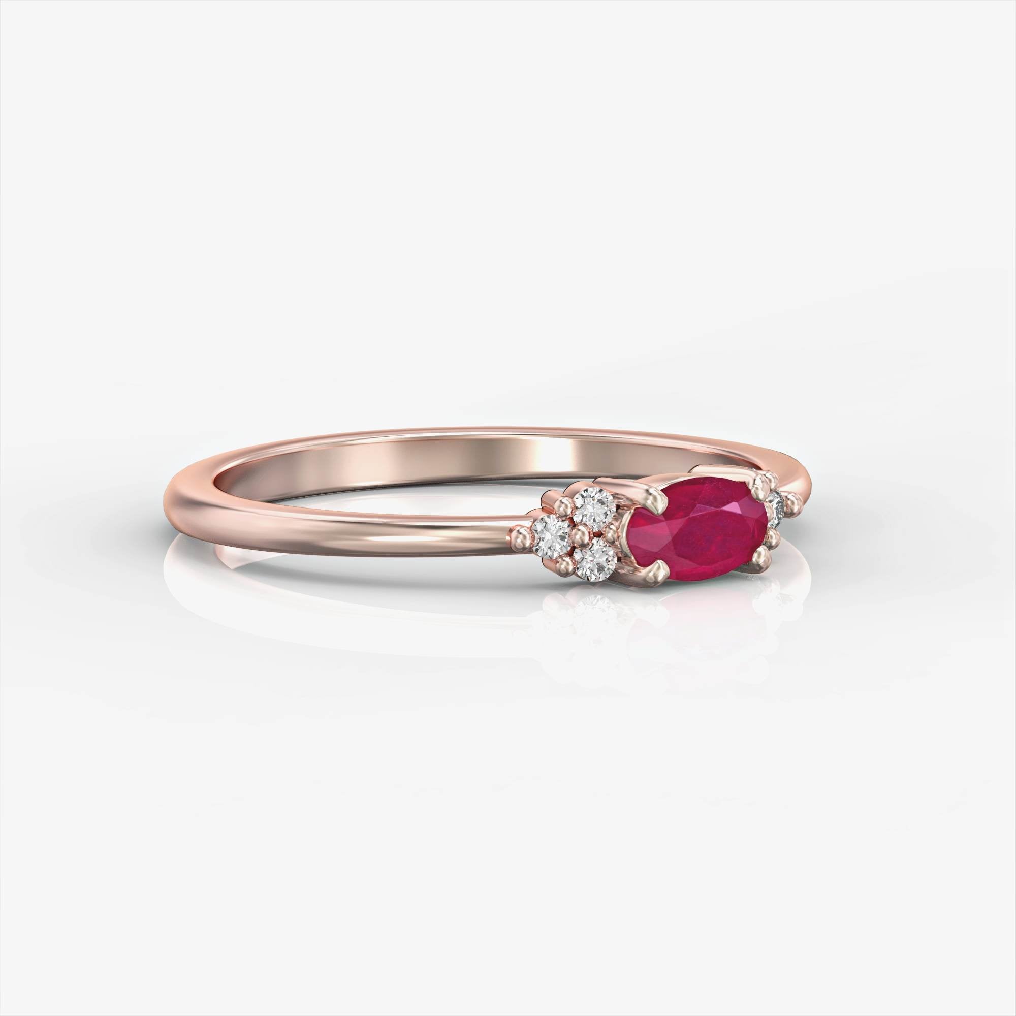 Bella ring - ring set with Bella rubies and diamonds