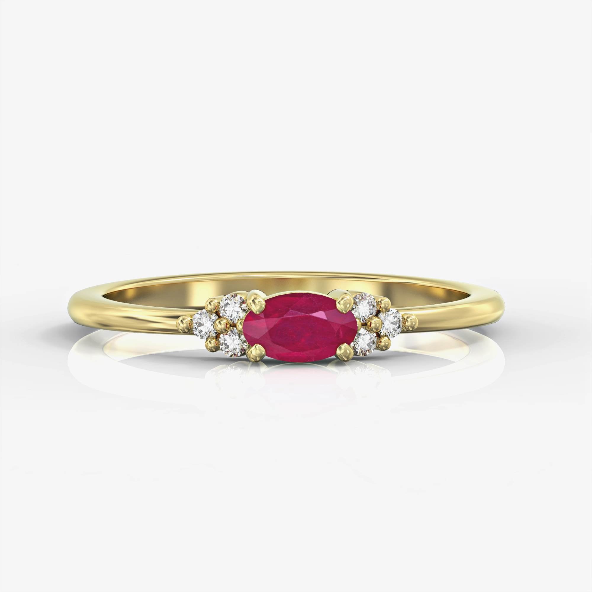 Bella ring - ring set with Bella rubies and diamonds