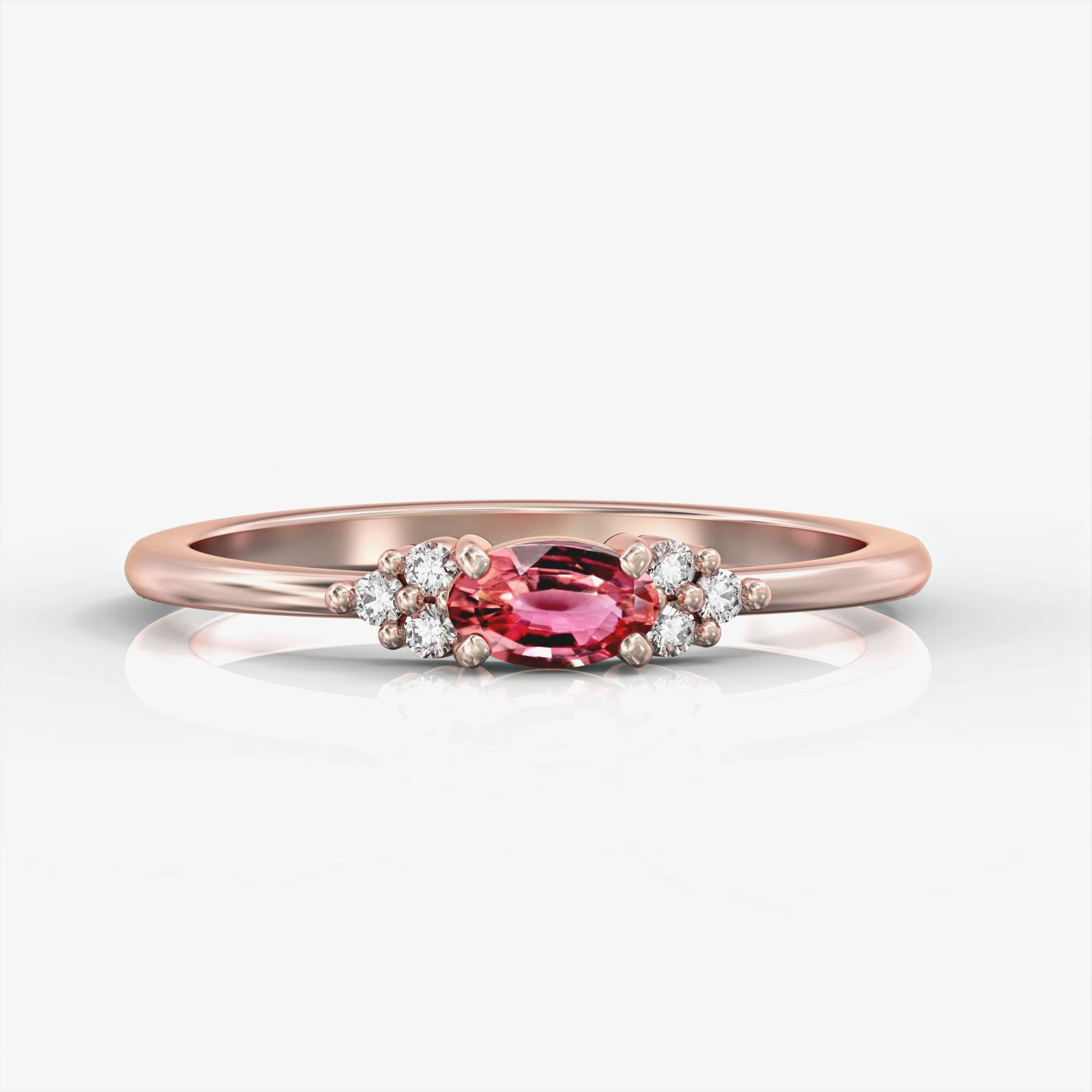 Bella ring - ring set with Bella rubies and diamonds