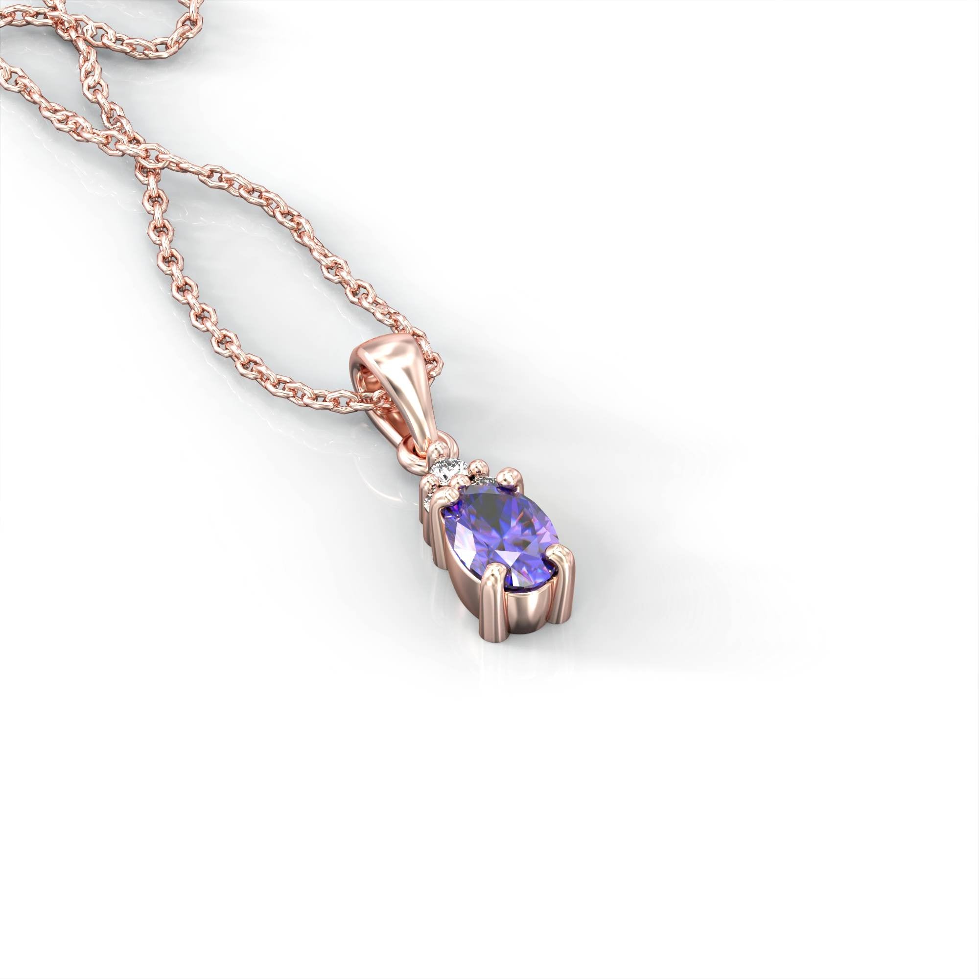 Petra necklace - oval ruby and diamond pendant