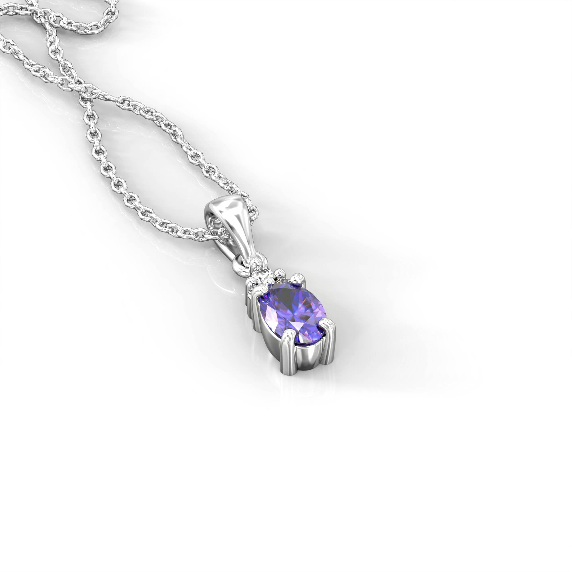 Petra necklace - oval ruby and diamond pendant