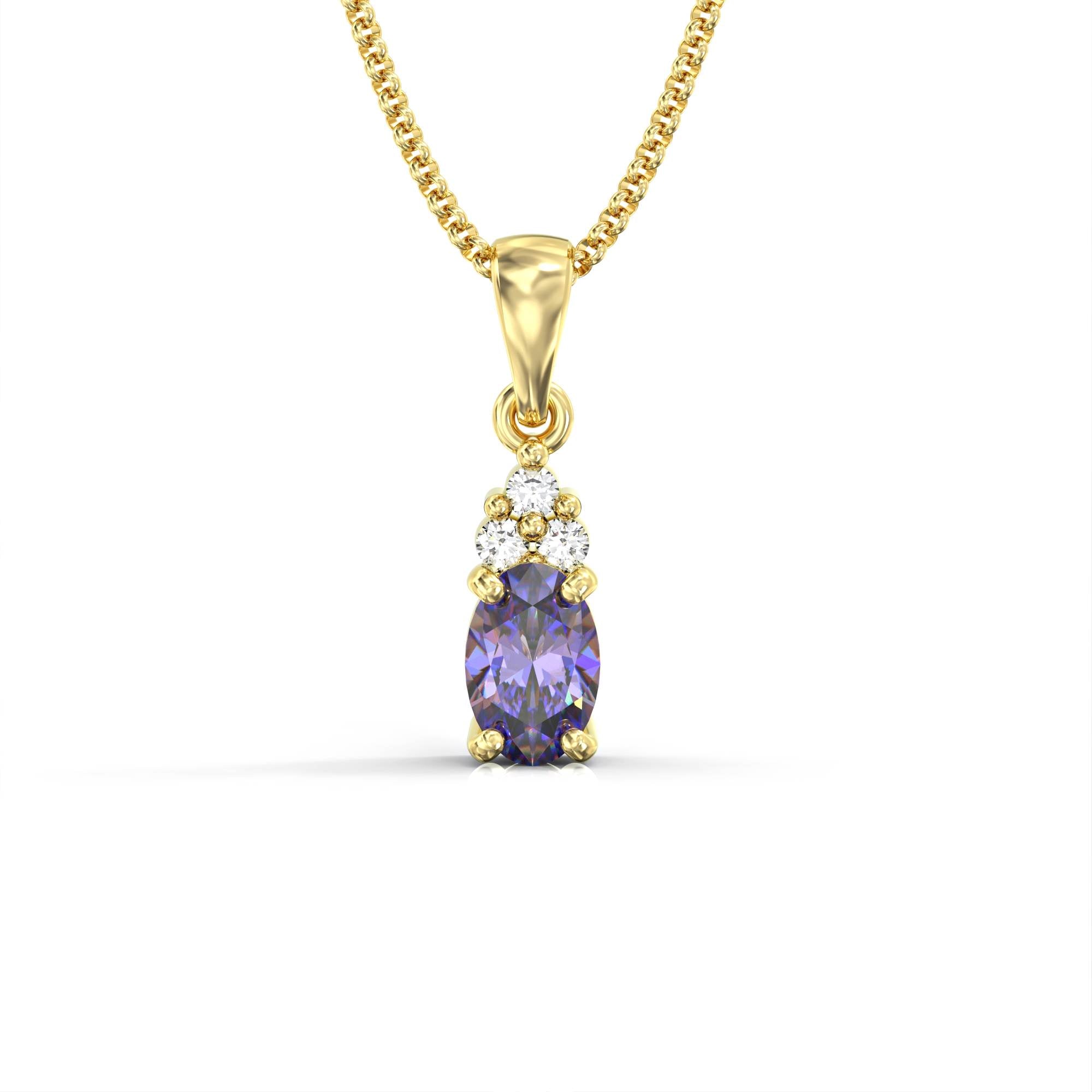 Petra necklace - oval ruby and diamond pendant
