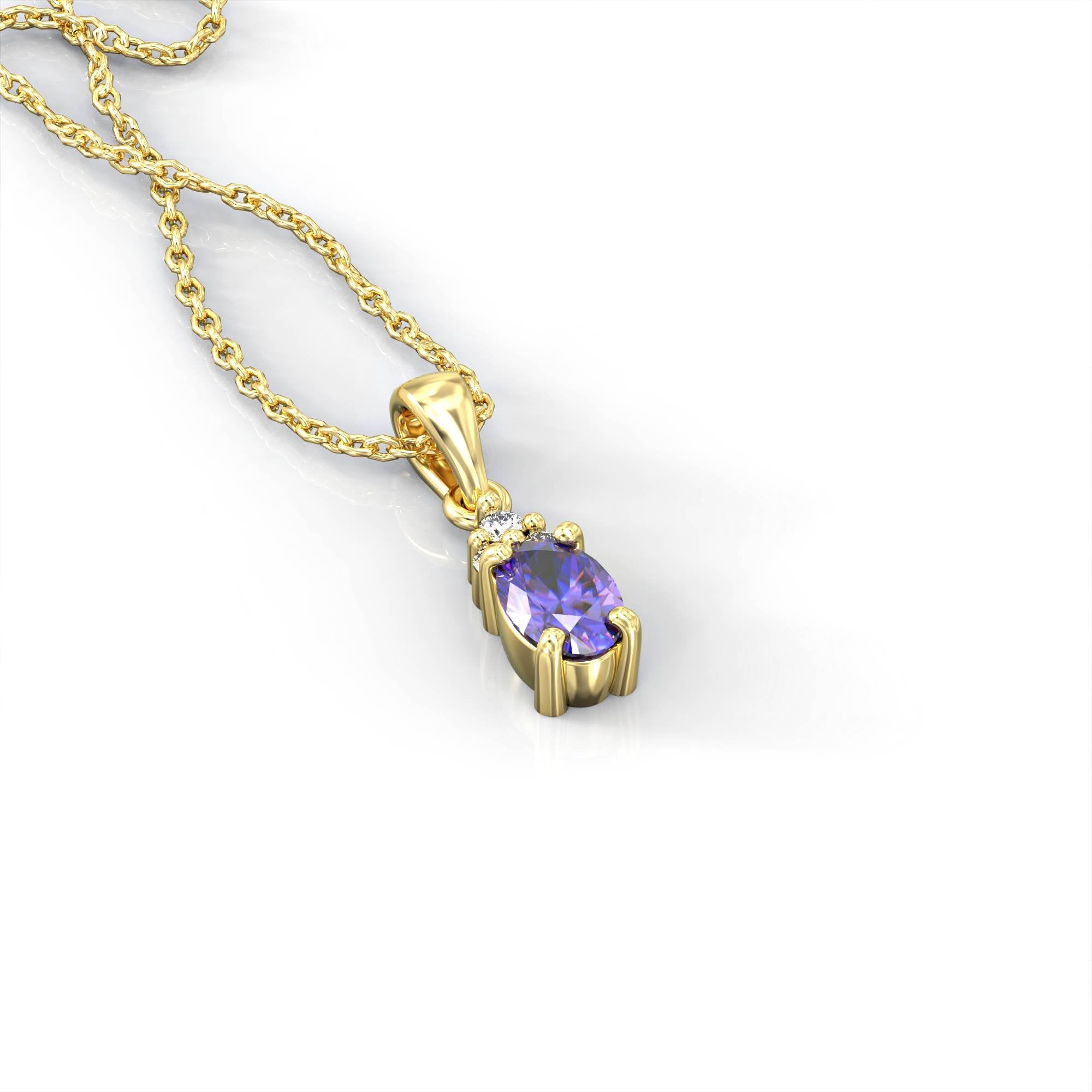 Petra necklace - oval ruby and diamond pendant