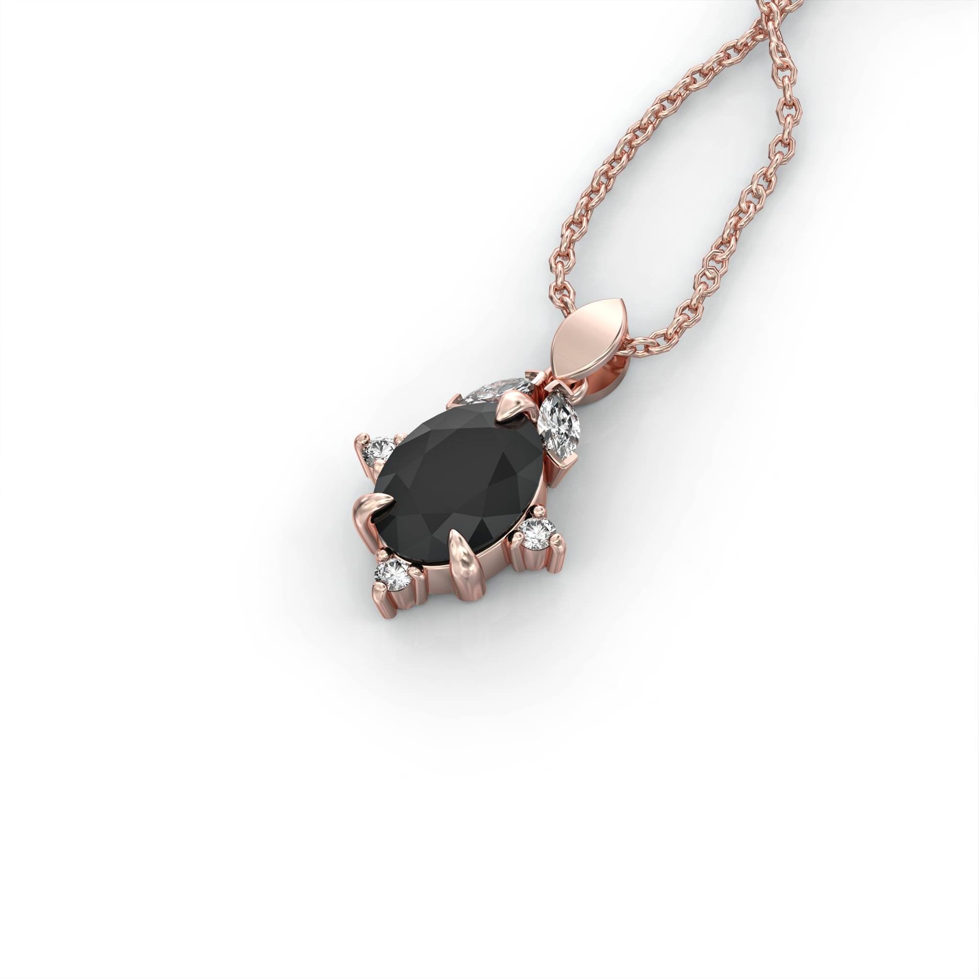 Darje ring - diamond and black sapphire ring