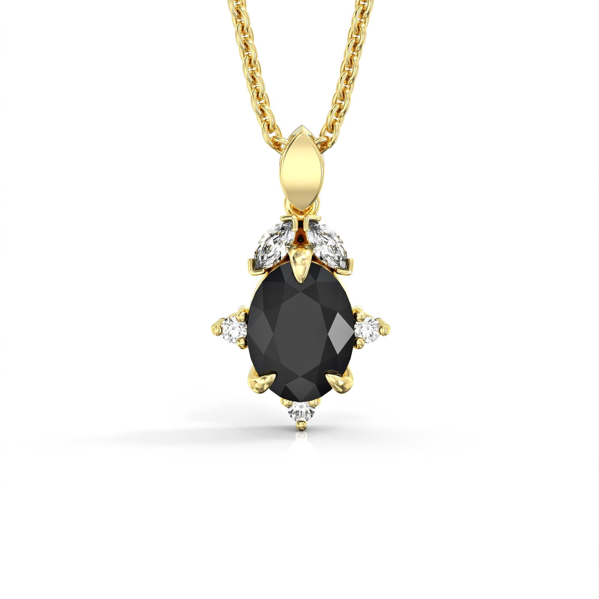 Darje ring - diamond and black sapphire ring