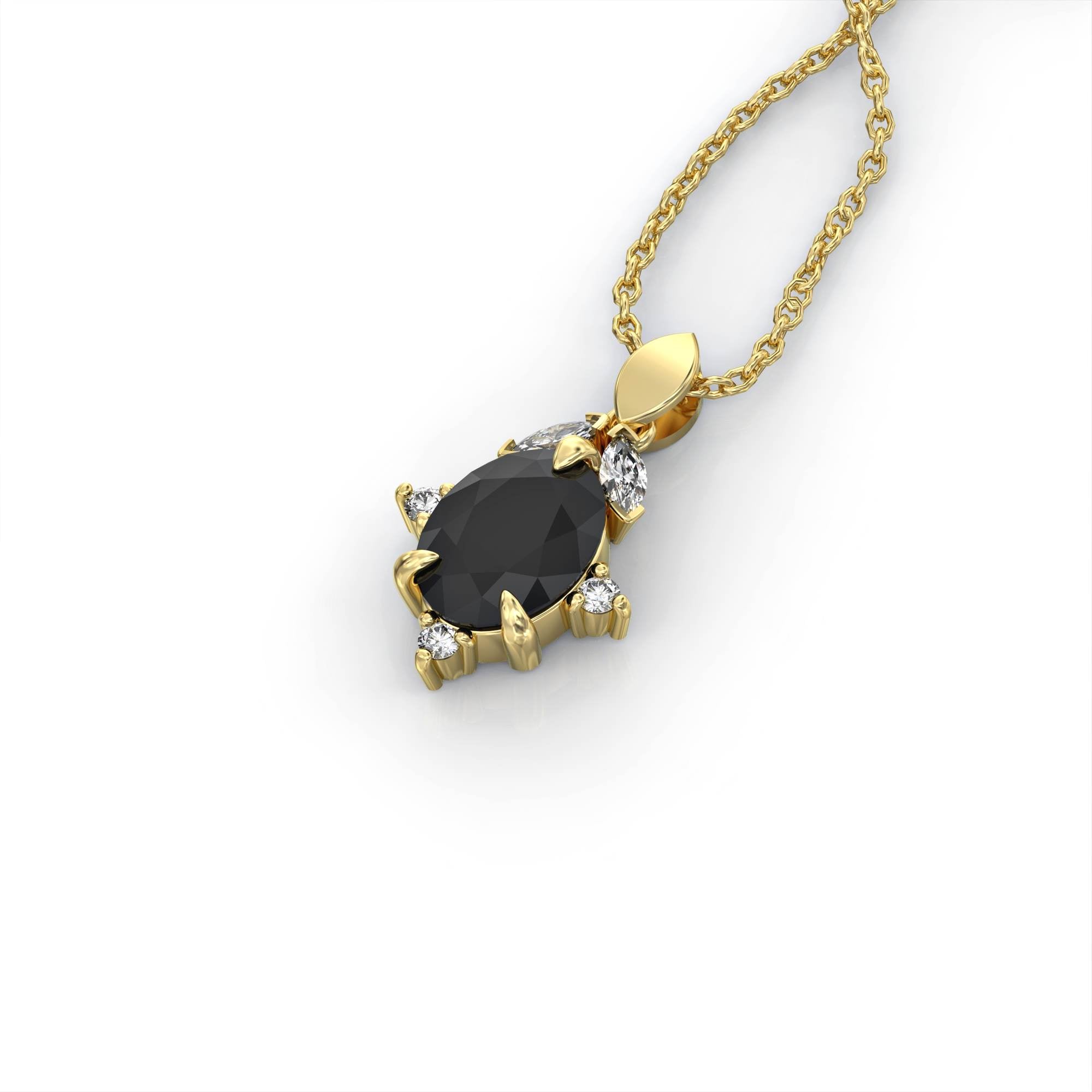 Darje ring - diamond and black sapphire ring