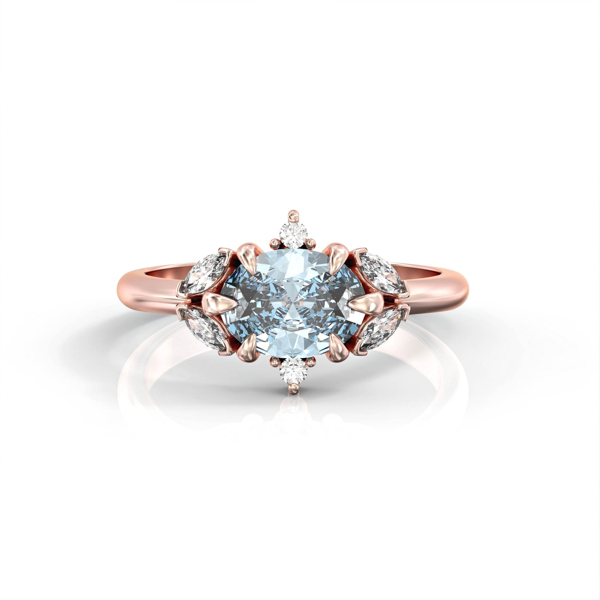Darje ring - diamond and black sapphire ring