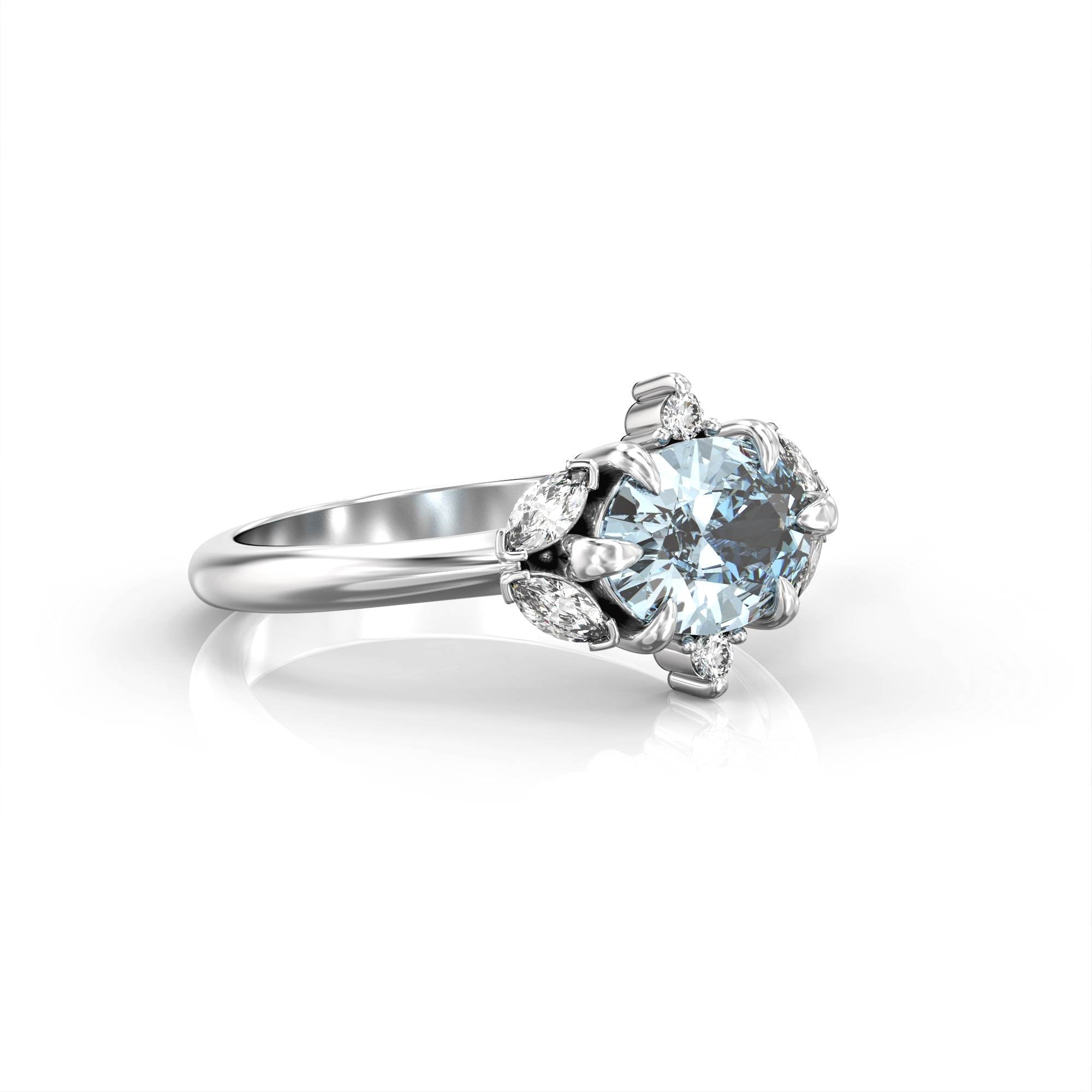 Darje ring - diamond and black sapphire ring
