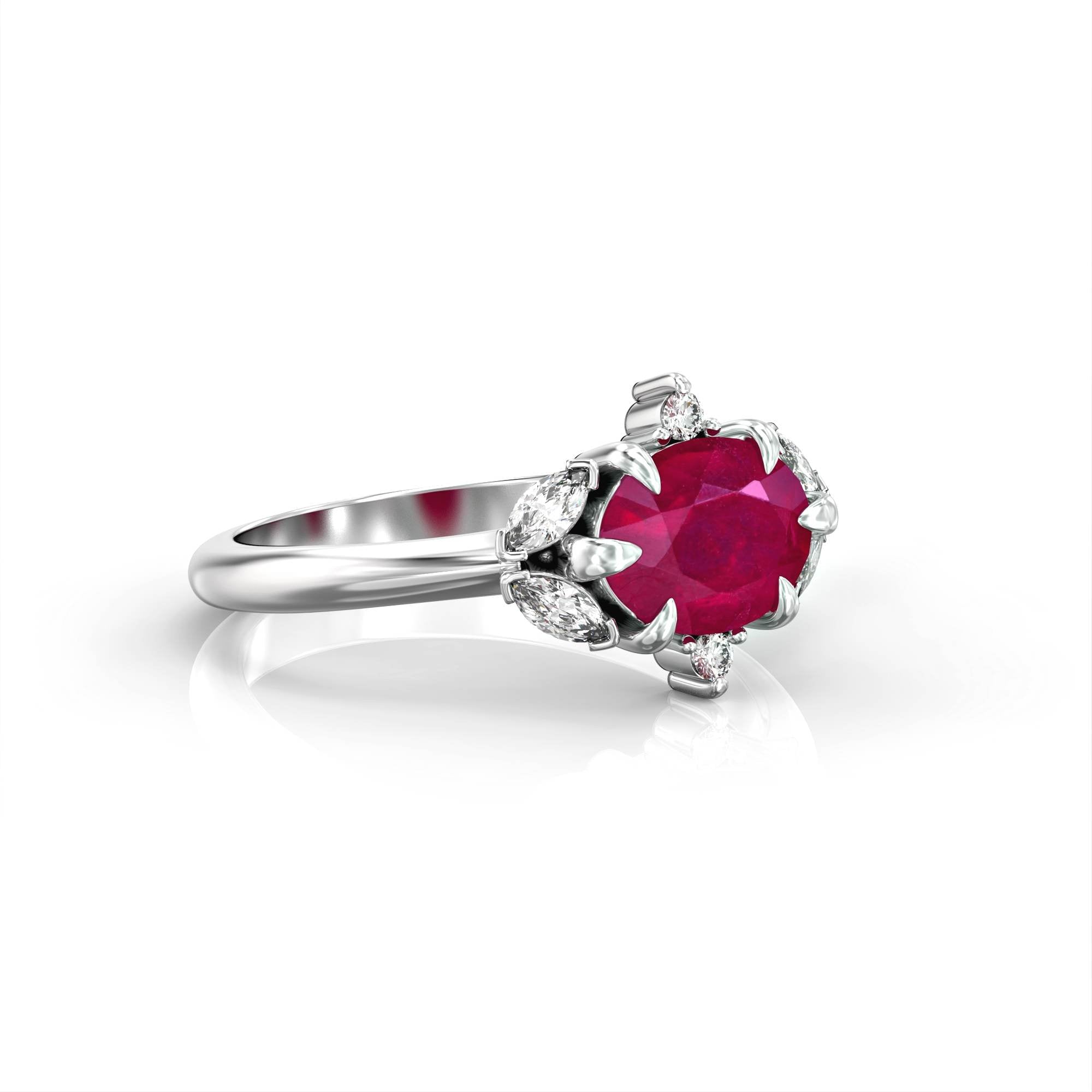 Darje ring - diamond and black sapphire ring