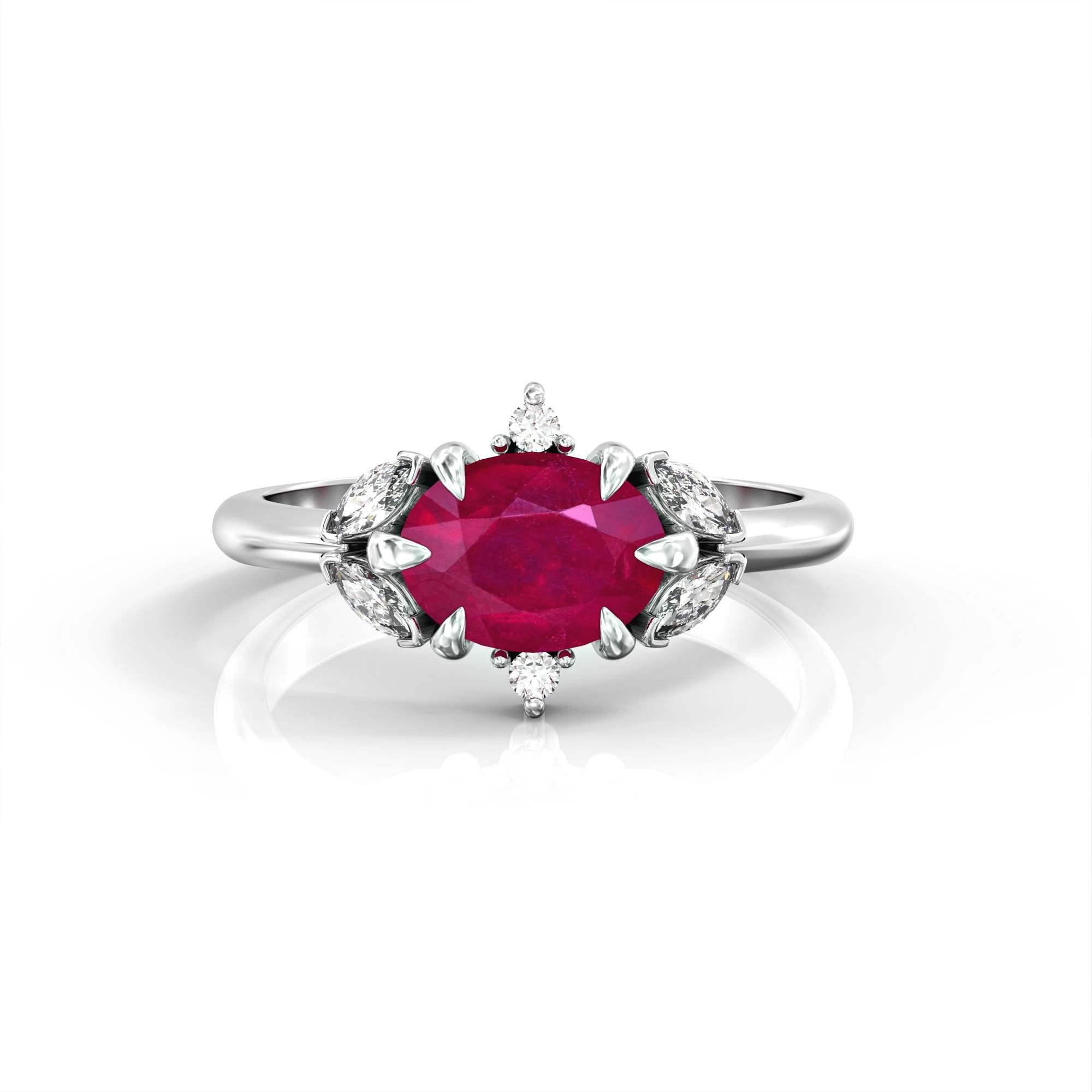 Darje ring - diamond and black sapphire ring