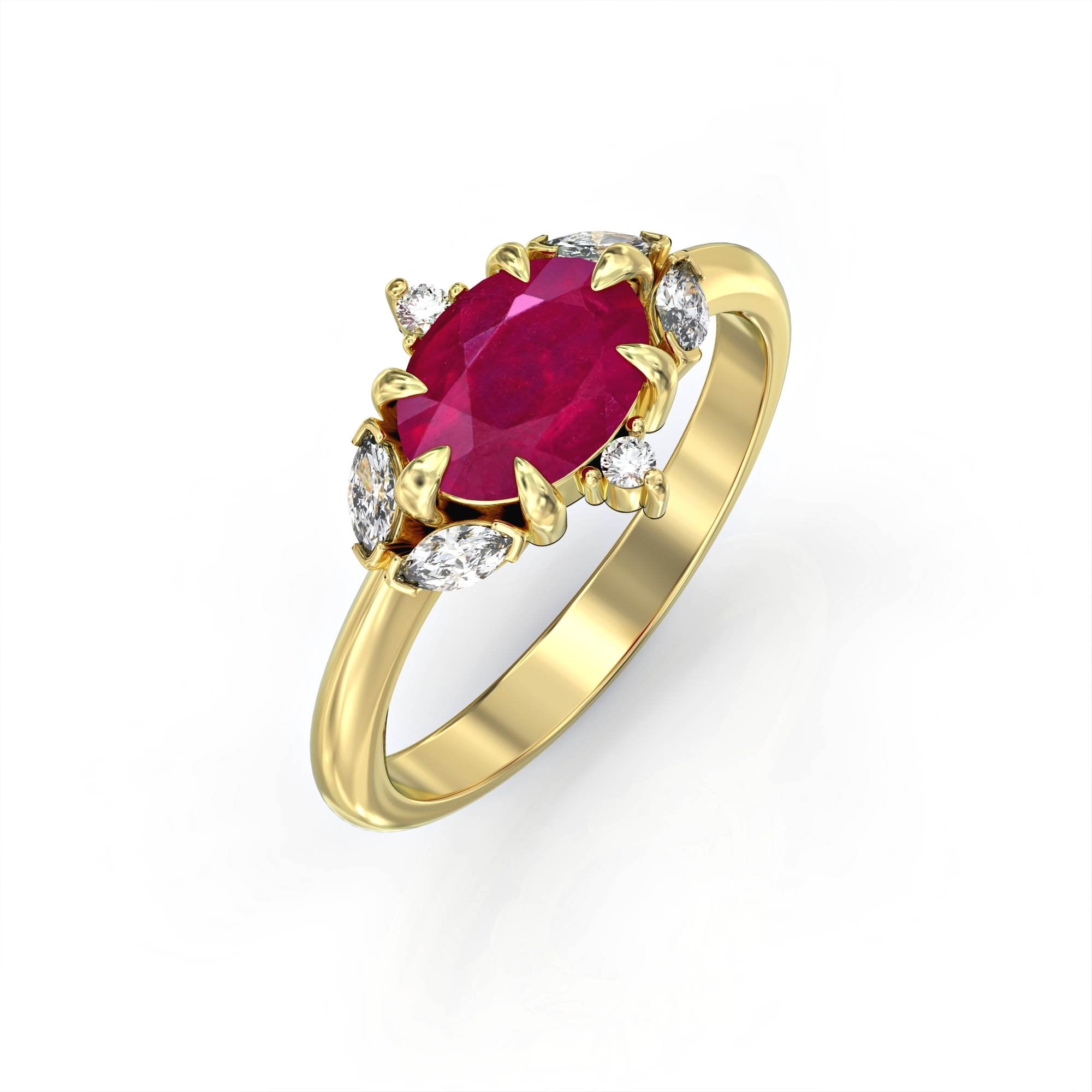Darje ring - diamond and black sapphire ring