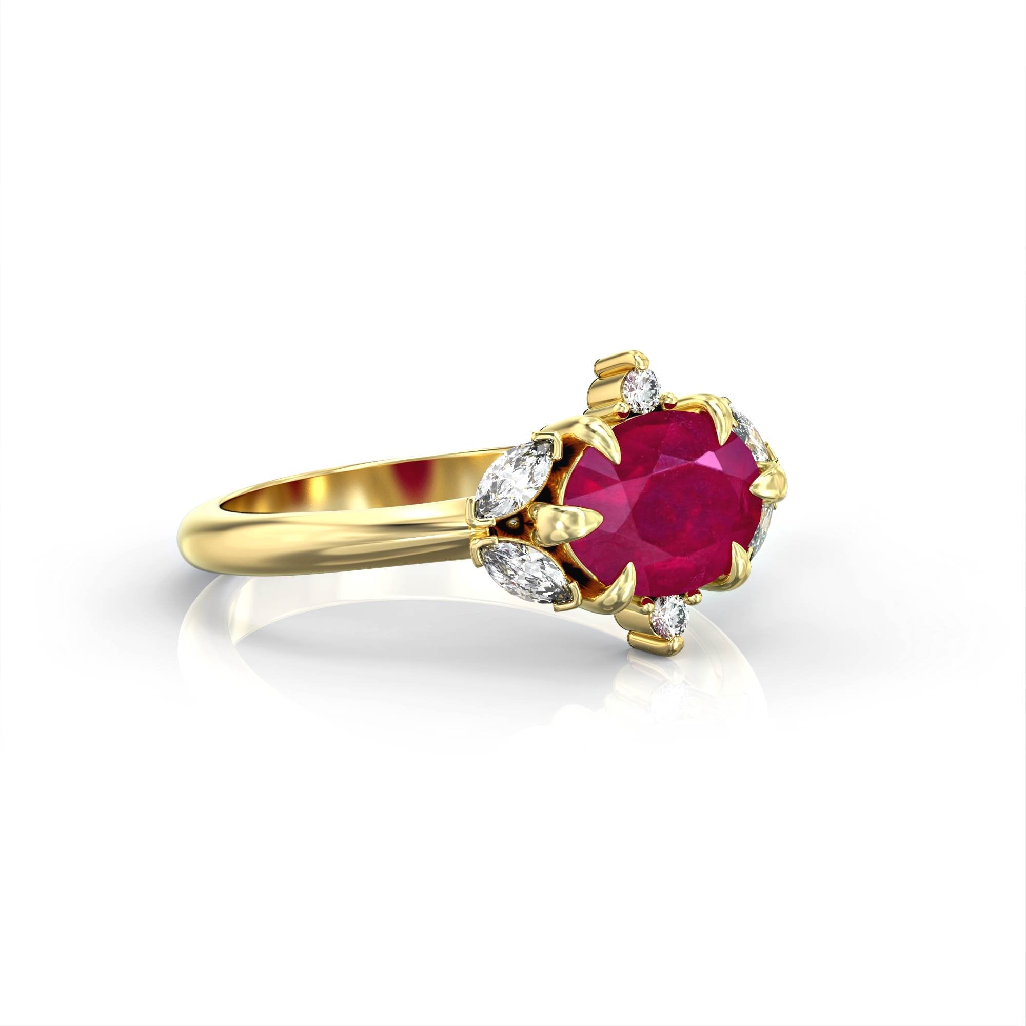 Darje ring - diamond and black sapphire ring