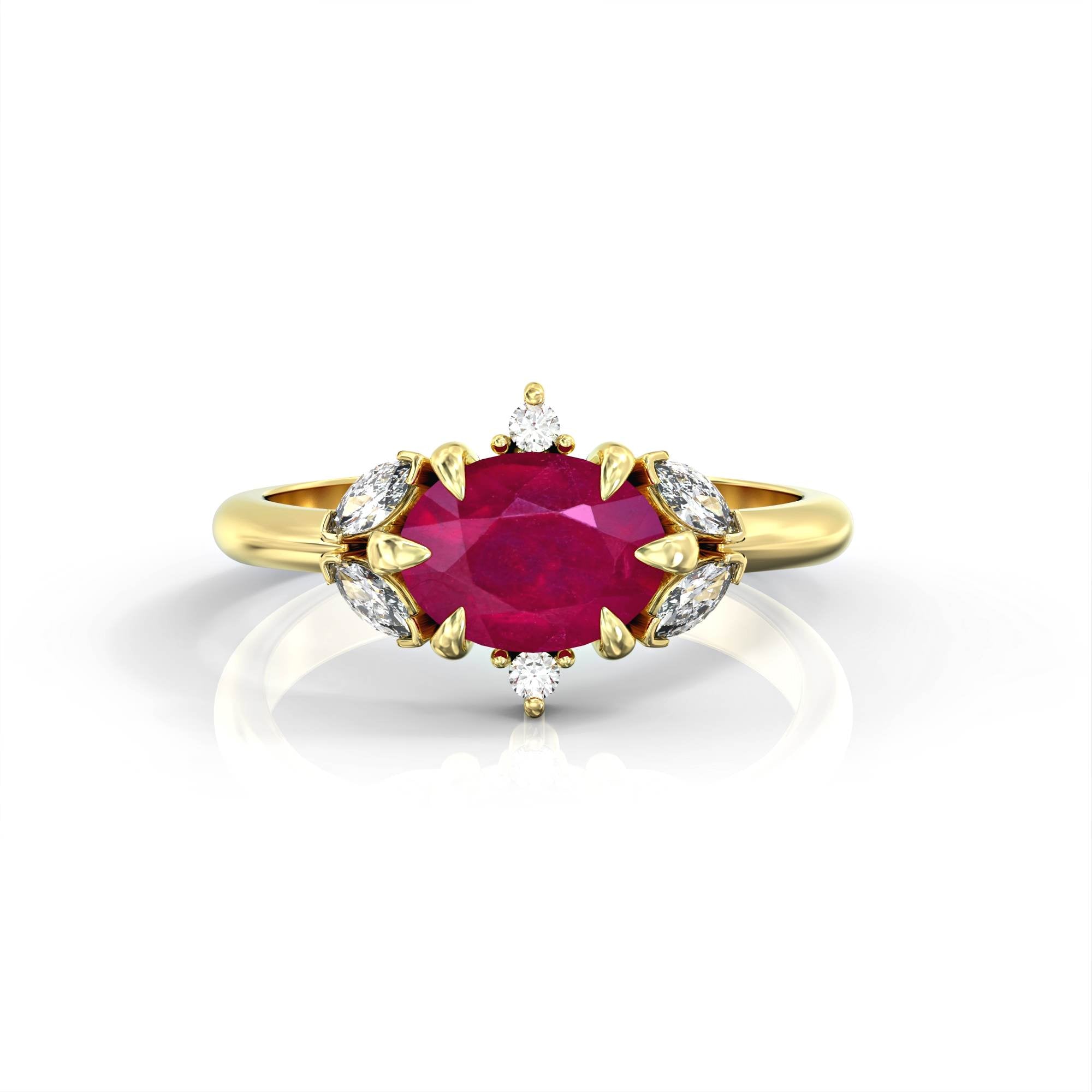 Darje ring - diamond and black sapphire ring