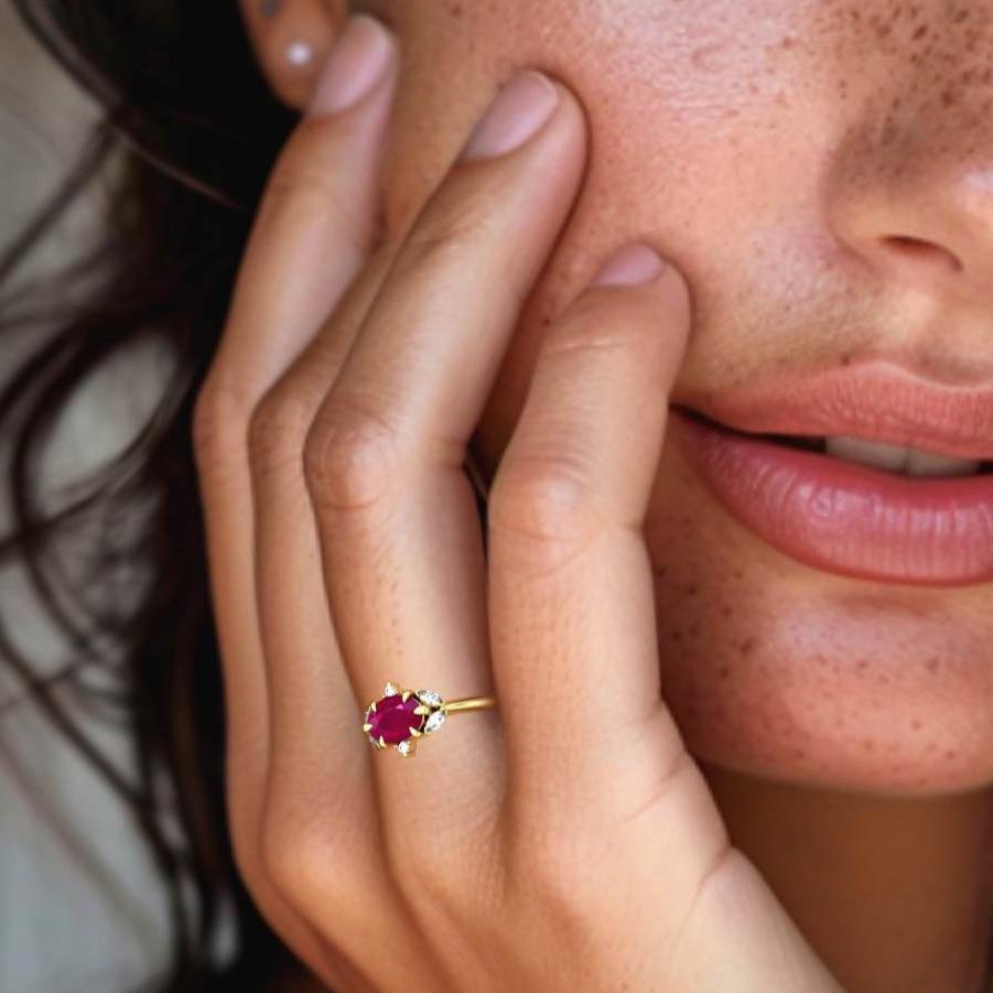 Darje ring - diamond and black sapphire ring