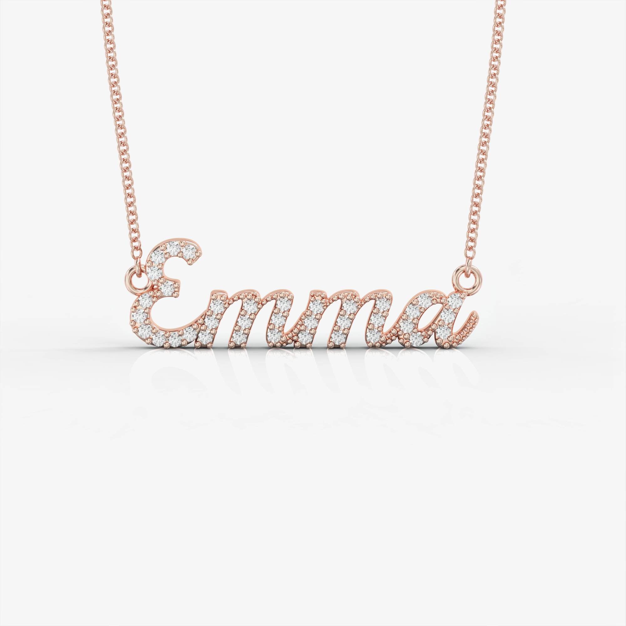 שרשרת "גיבורה ראשית" - שרשרת שם זהב משובצת יהלומים