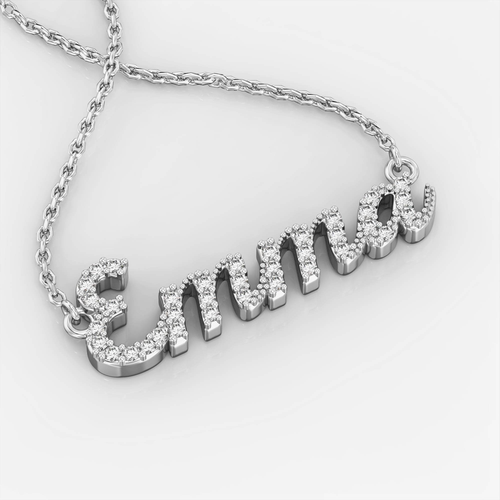 שרשרת "גיבורה ראשית" - שרשרת שם זהב משובצת יהלומים