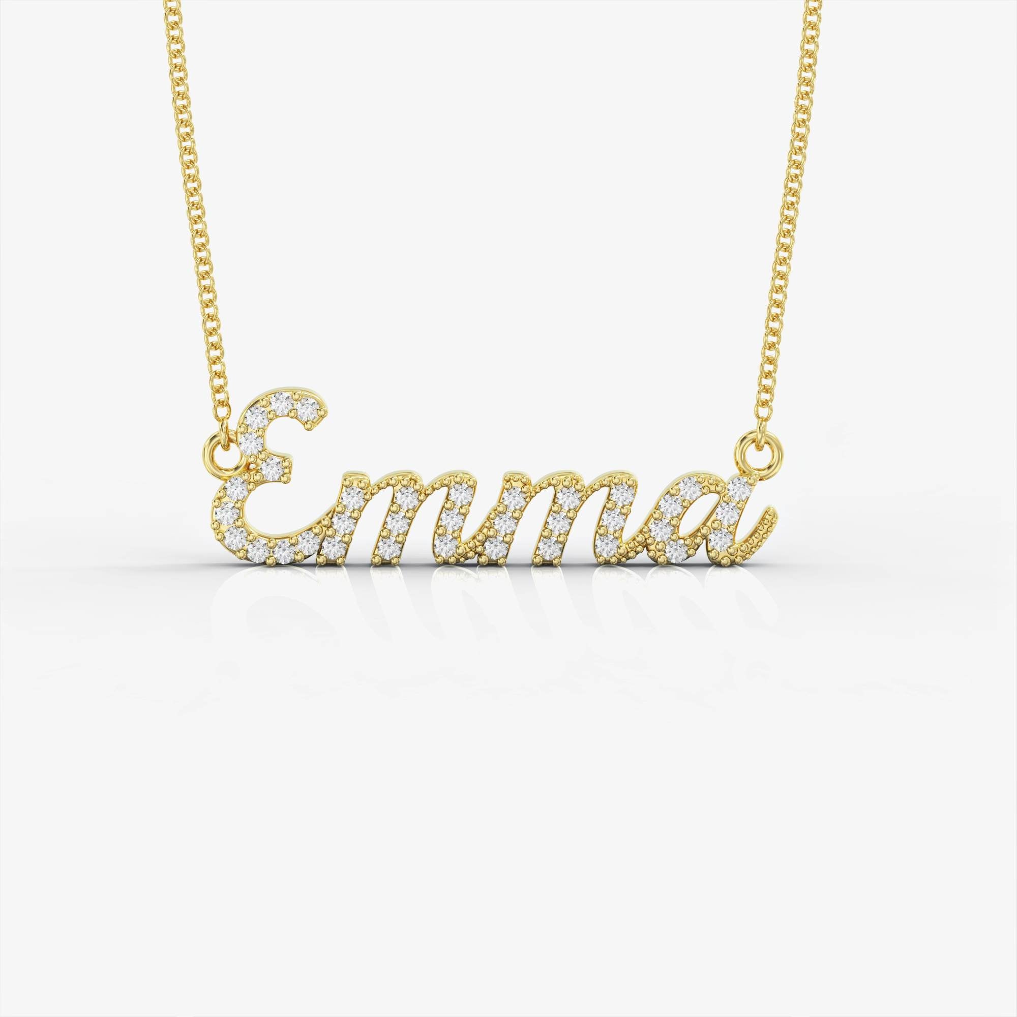 שרשרת "גיבורה ראשית" - שרשרת שם זהב משובצת יהלומים