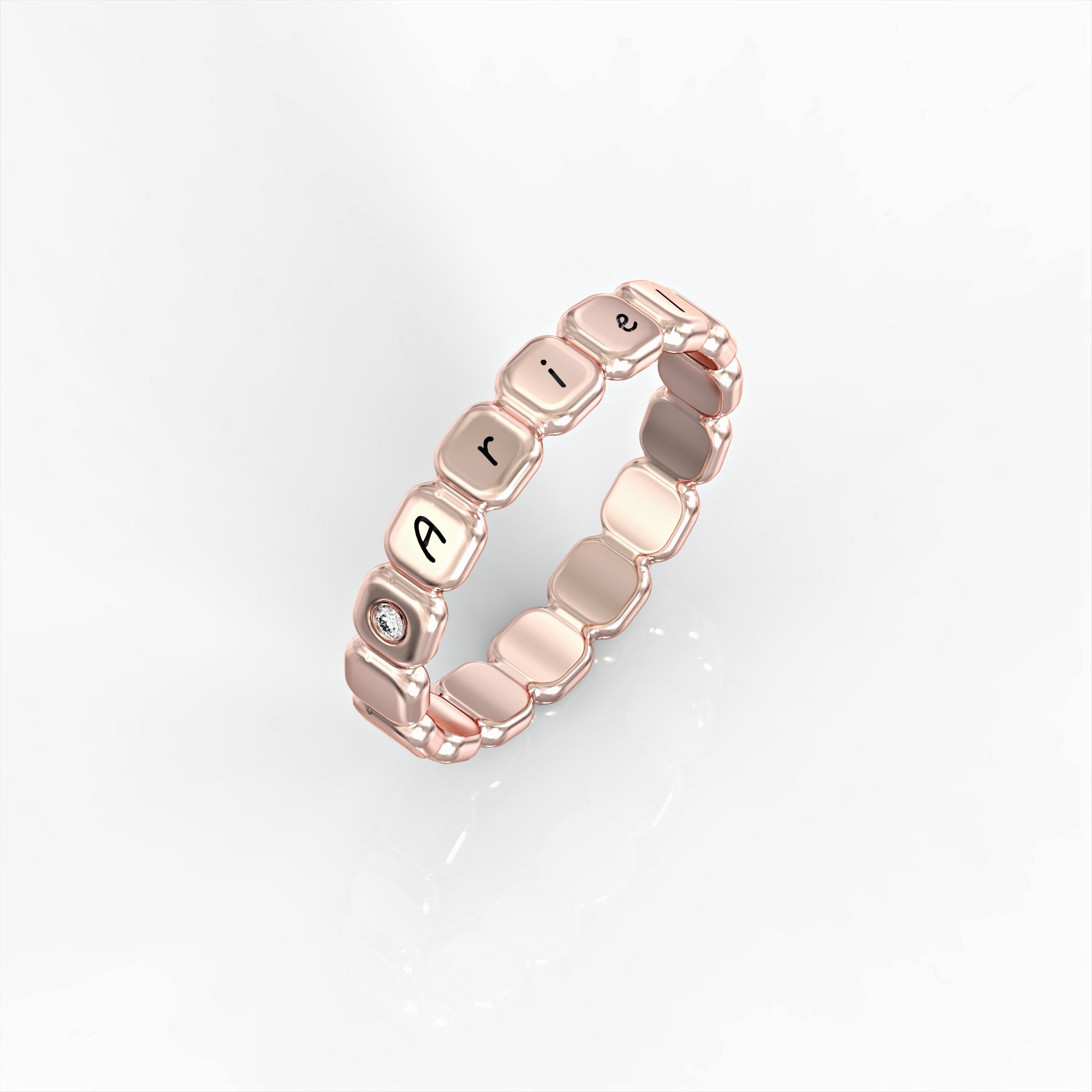 "New page" ring - name dice ring