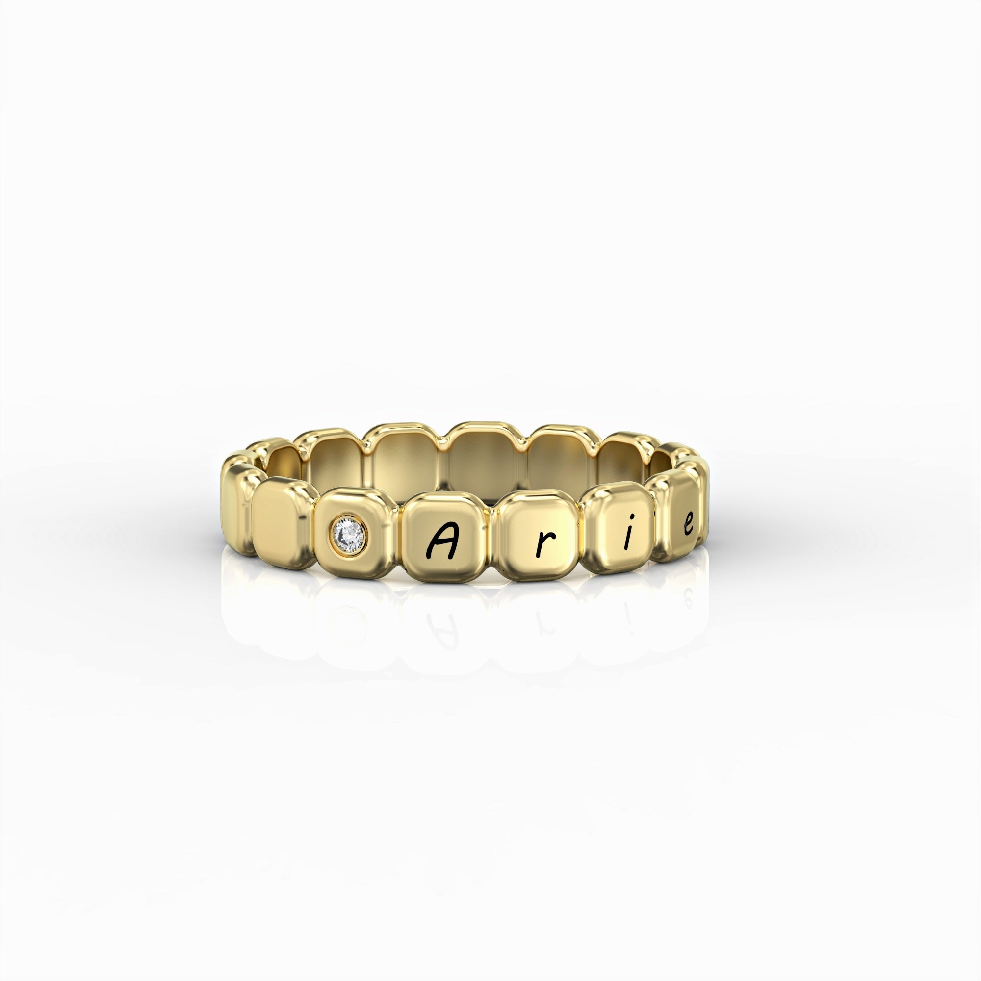 "New page" ring - name dice ring