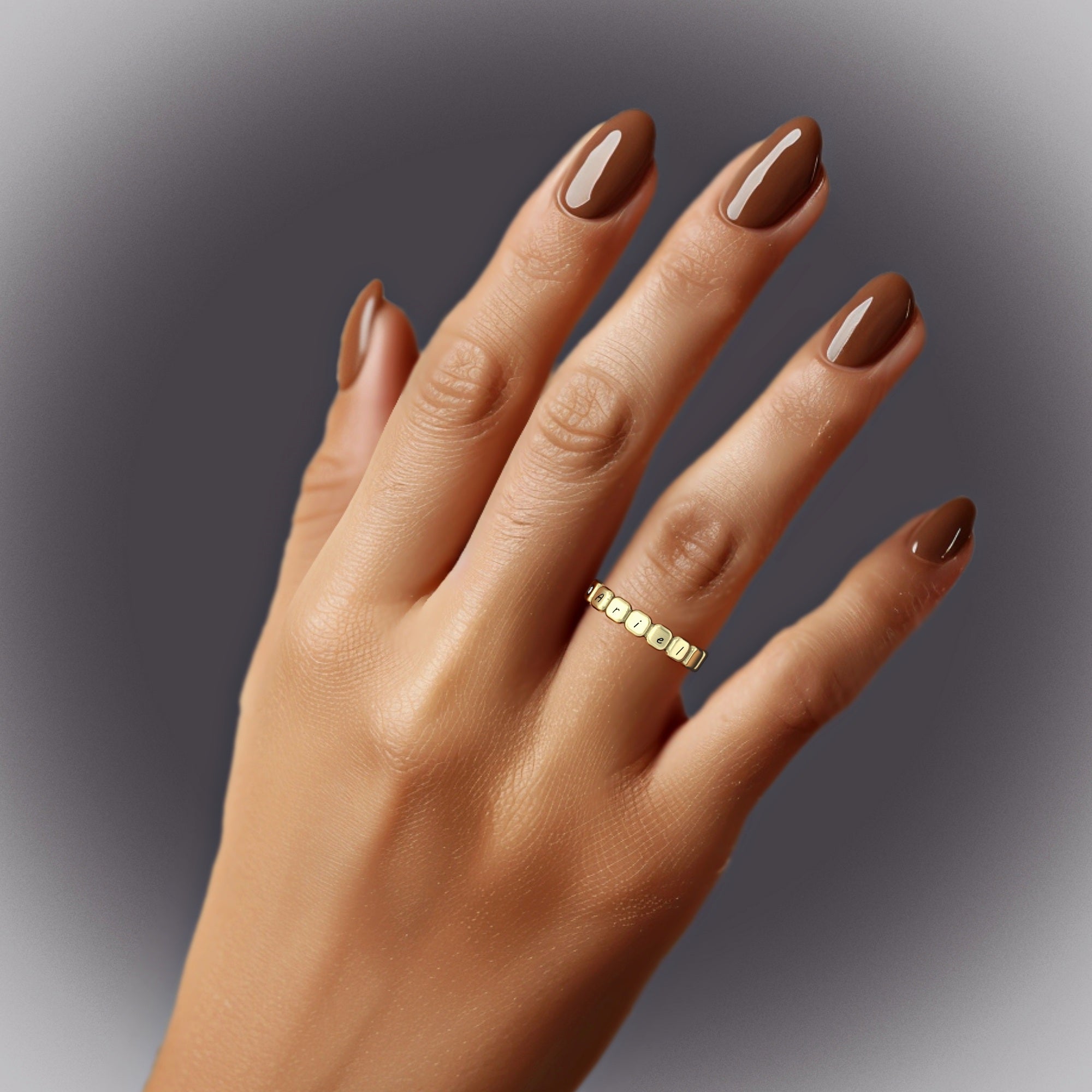 "New page" ring - name dice ring