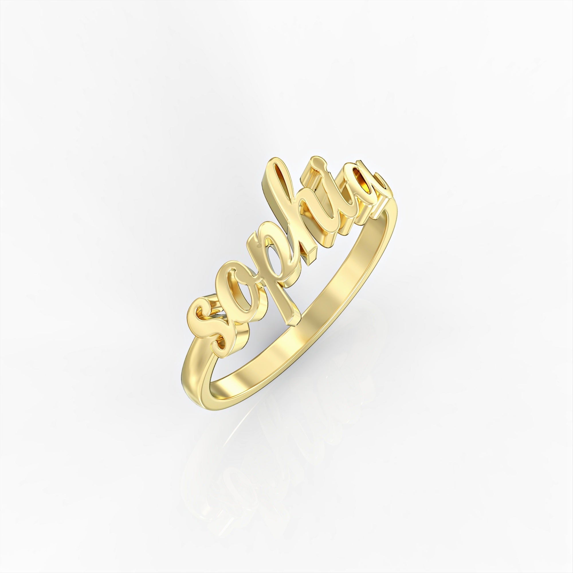 Main character ring - romantic font name ring