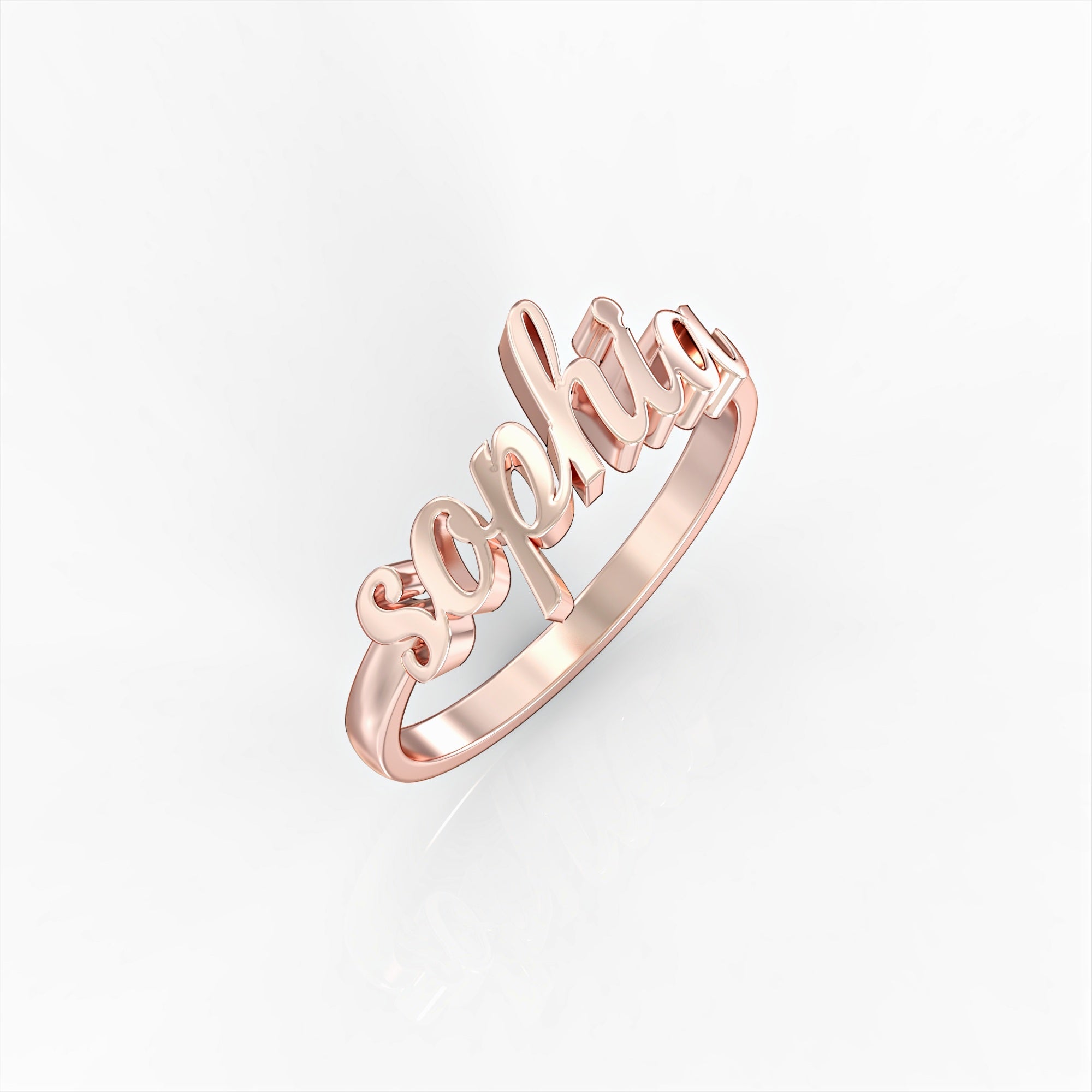 Main character ring - romantic font name ring