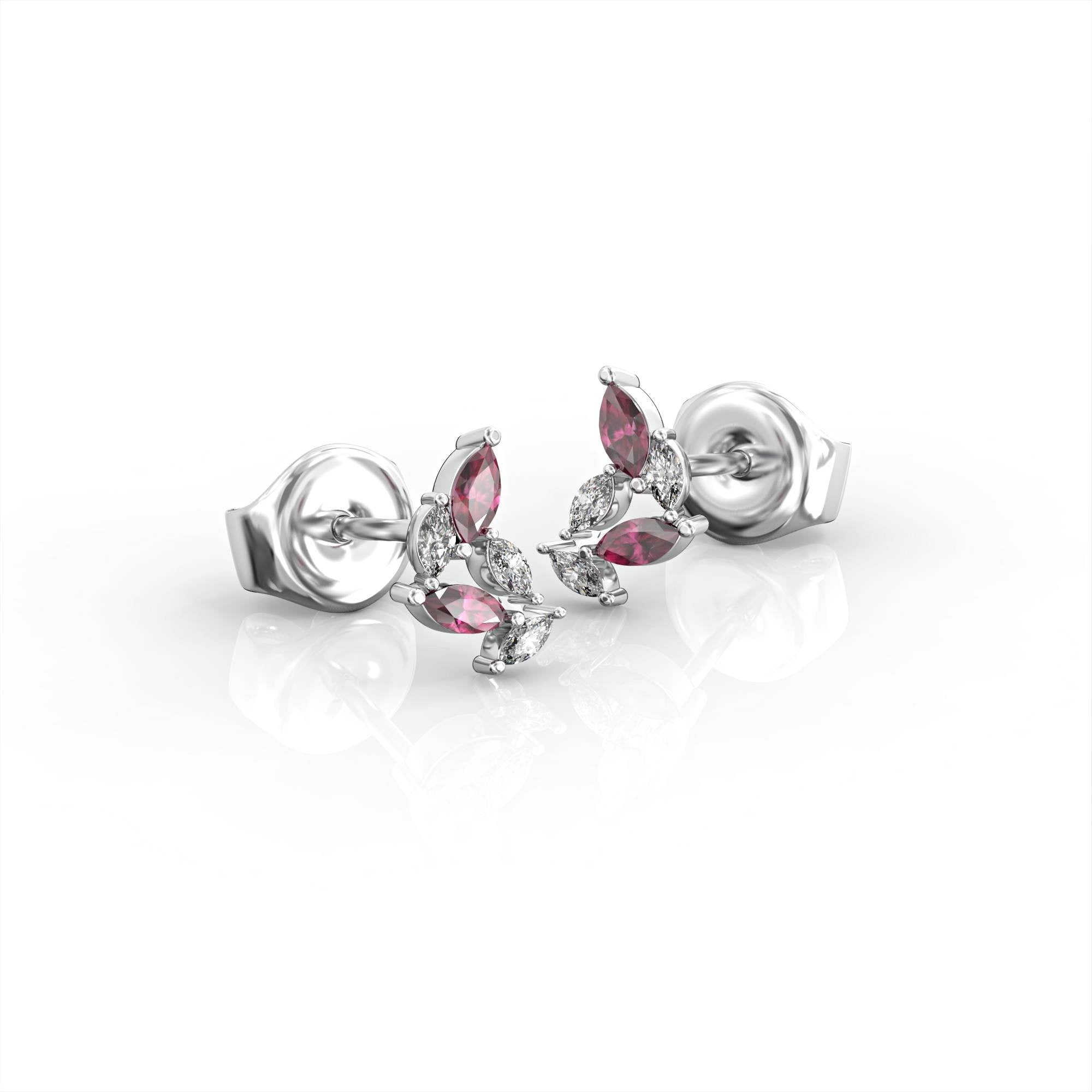 Santorini earrings - ruby and tourmaline studded cluster earring