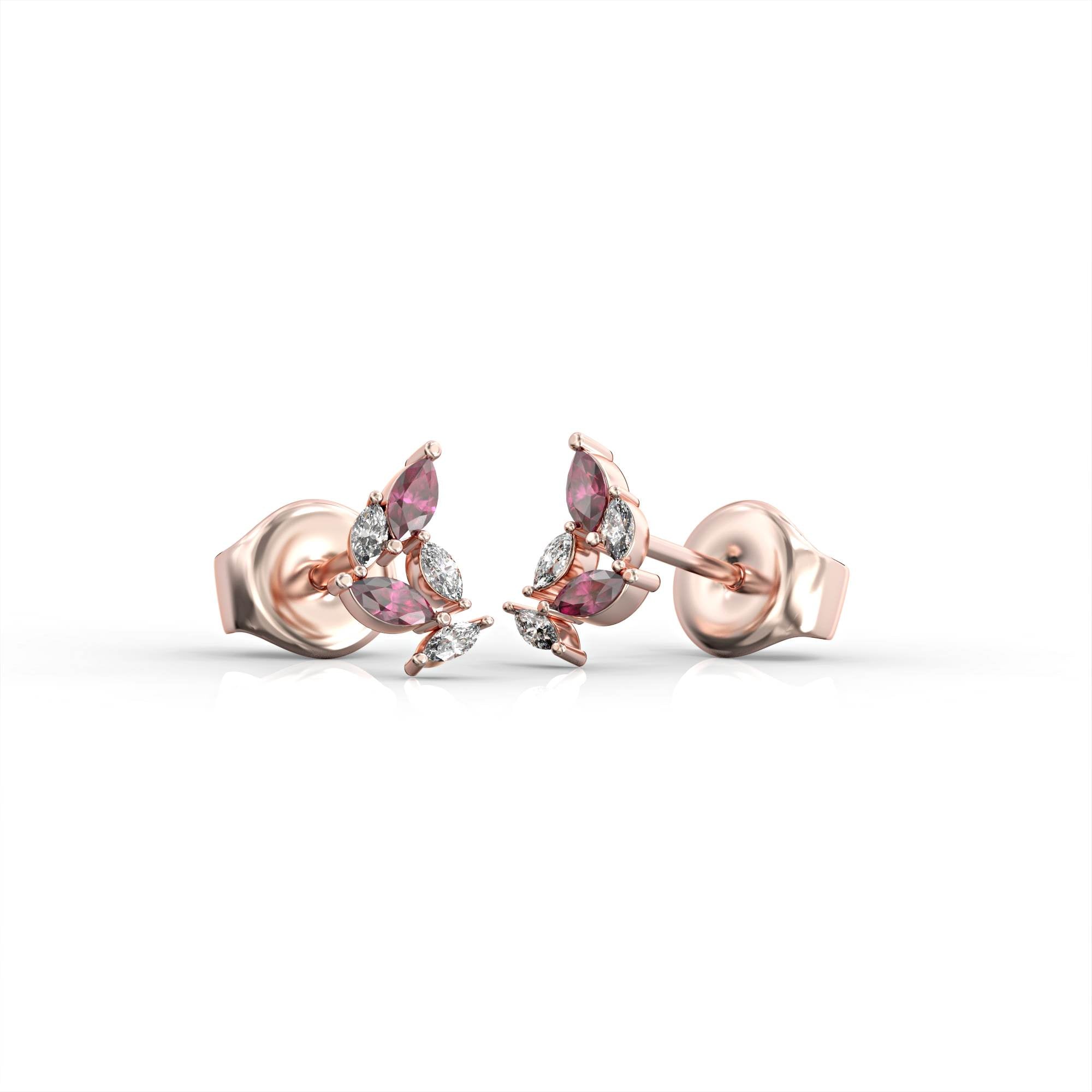 Santorini earrings - ruby and tourmaline studded cluster earring