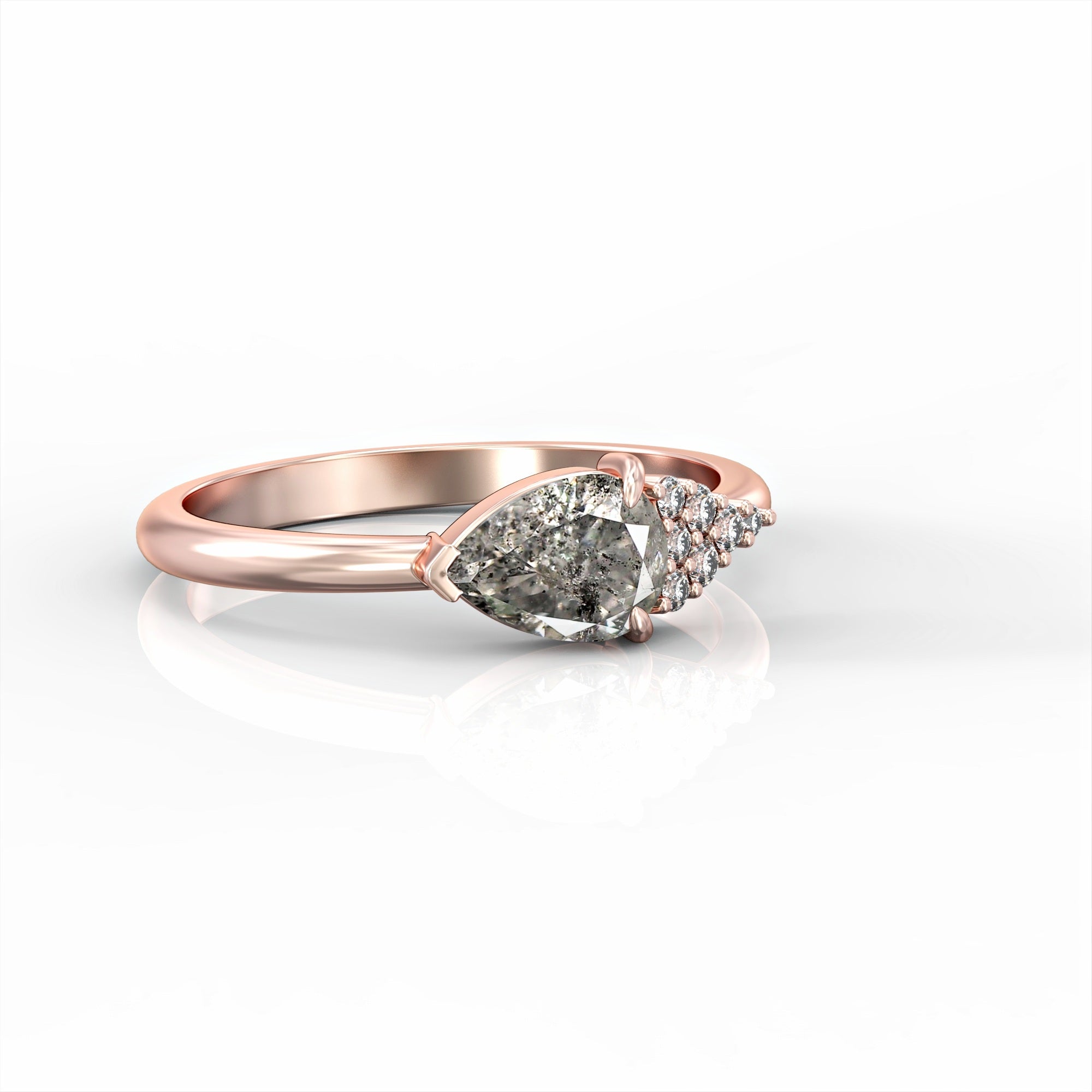 Scoop ring - ruby and diamond ring