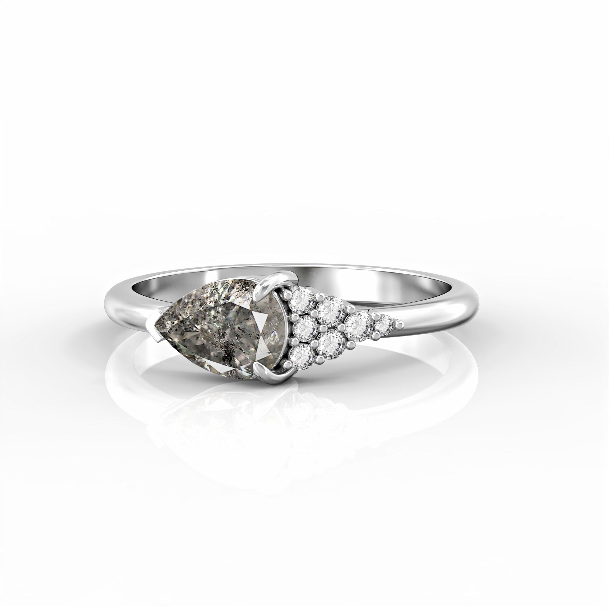 Scoop ring - ruby and diamond ring