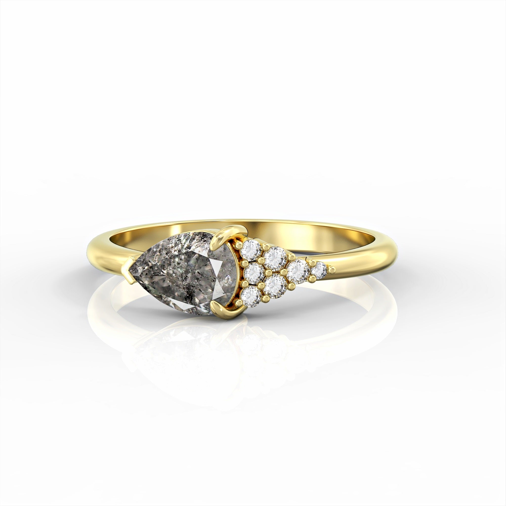 Scoop ring - ruby and diamond ring