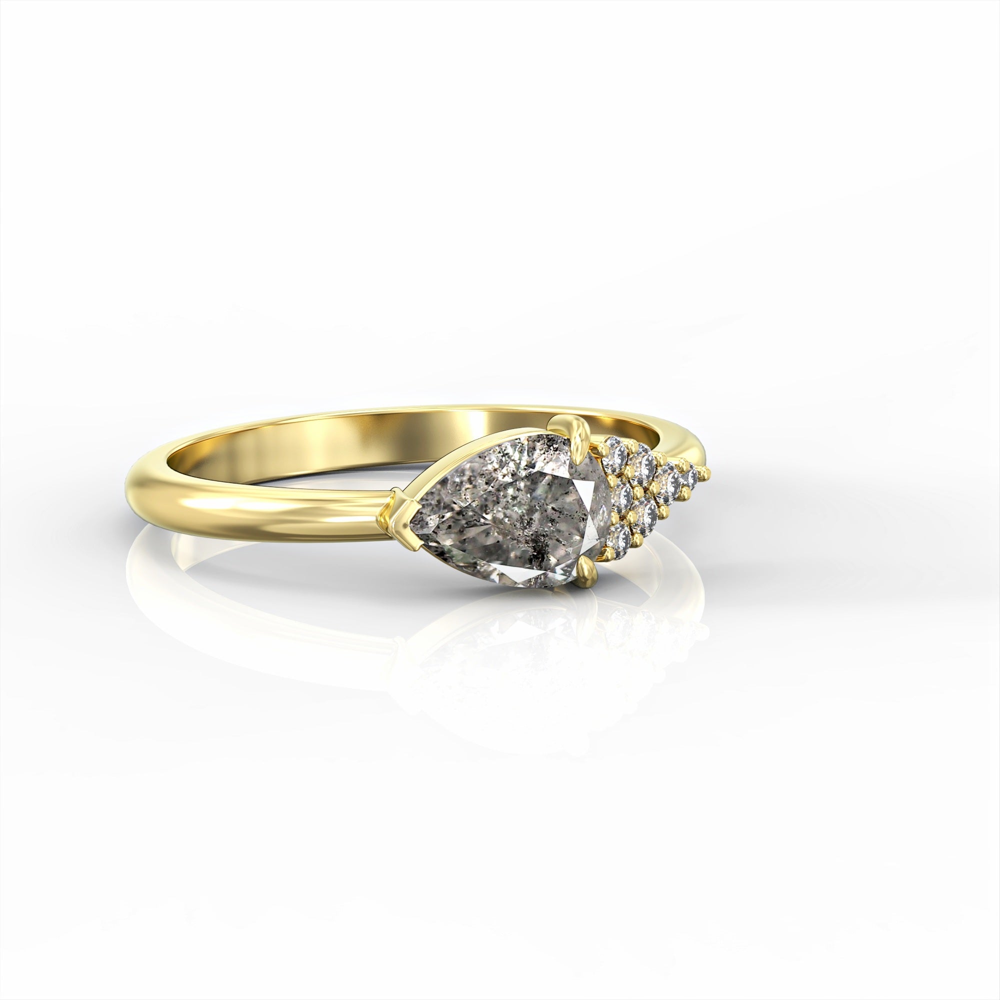 Scoop ring - ruby and diamond ring