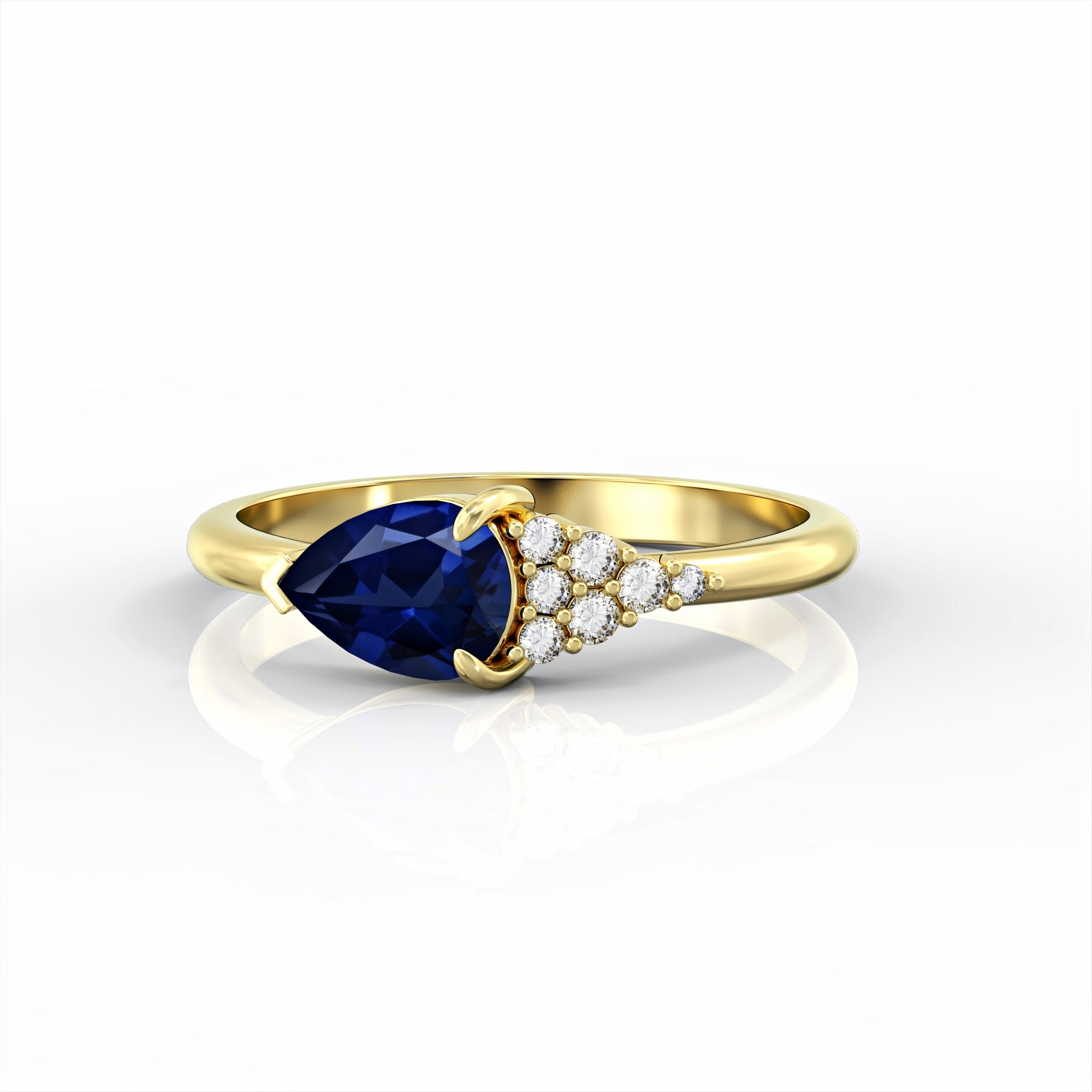Scoop ring - ruby and diamond ring