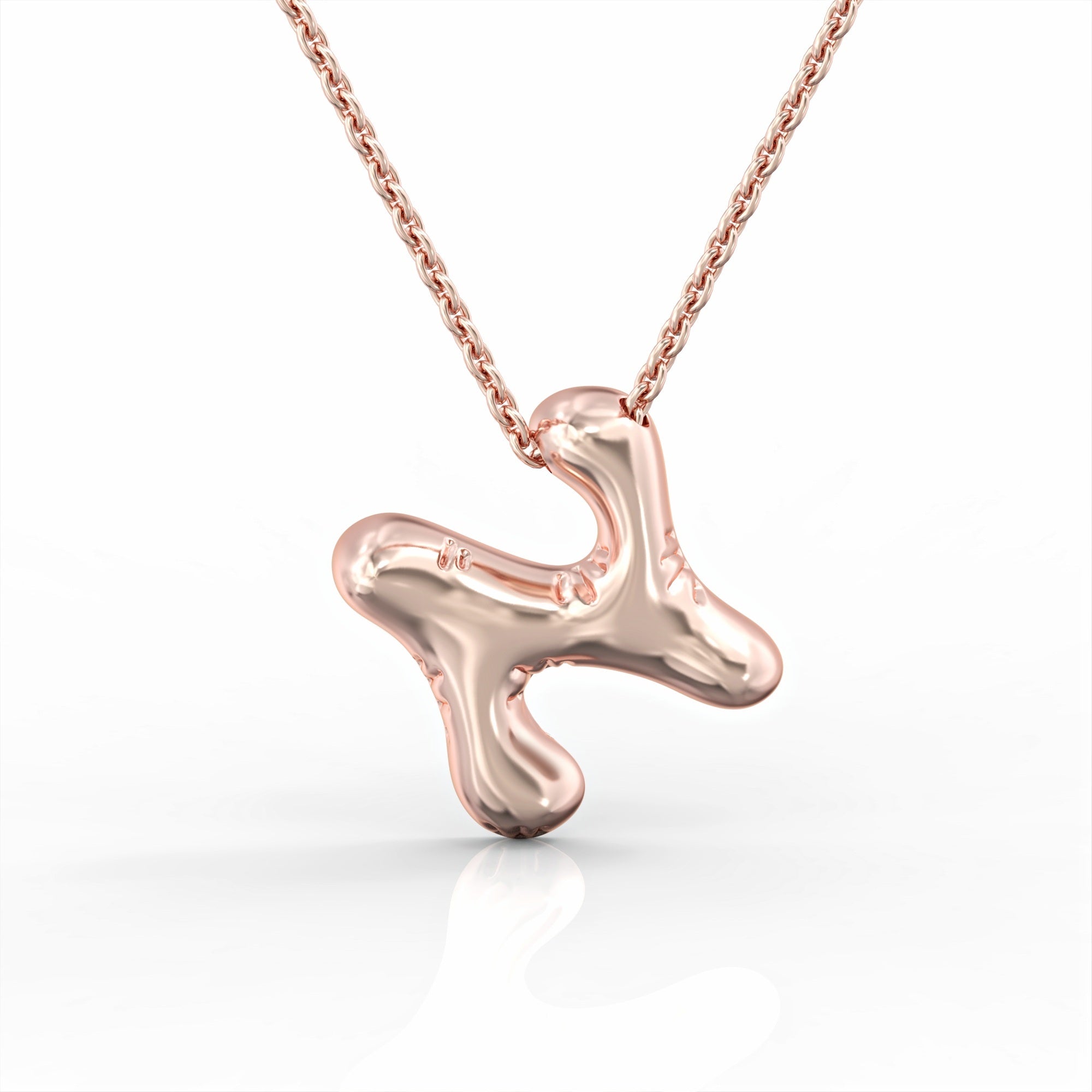 Bookmark necklace - letter pendant studded with black diamonds