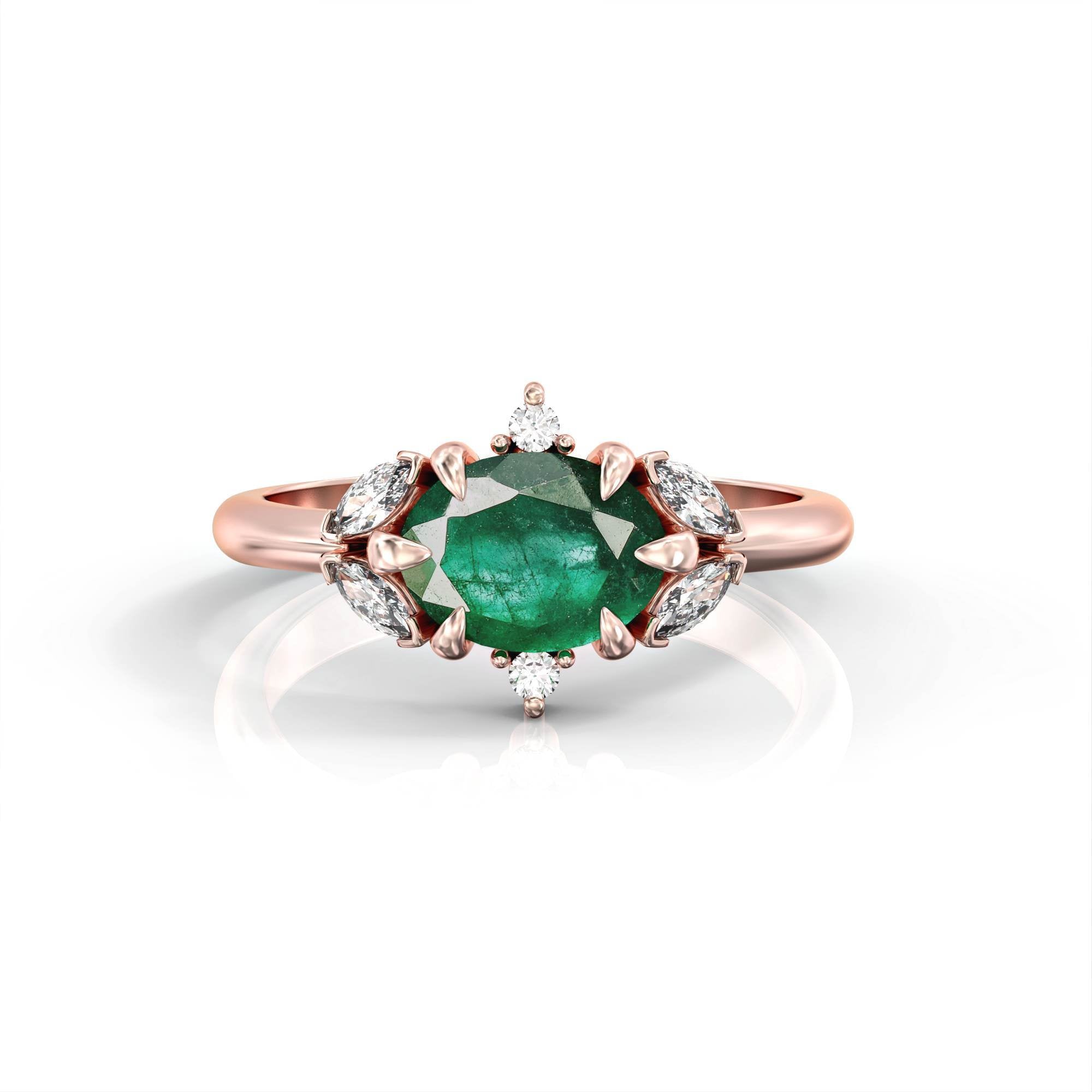 Darje ring - diamond and black sapphire ring