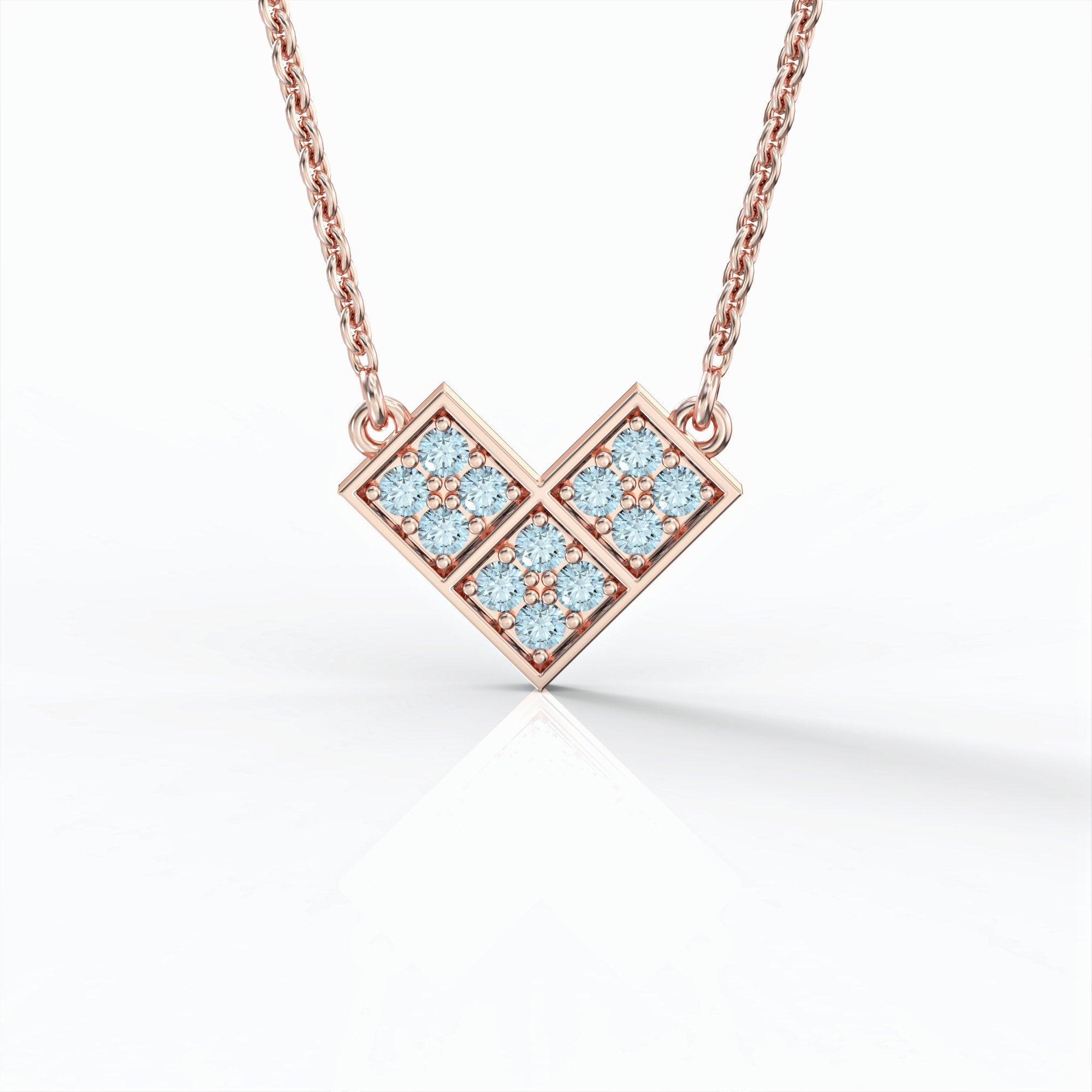 Sweet love - heart-shaped pendant necklace studded with diamonds