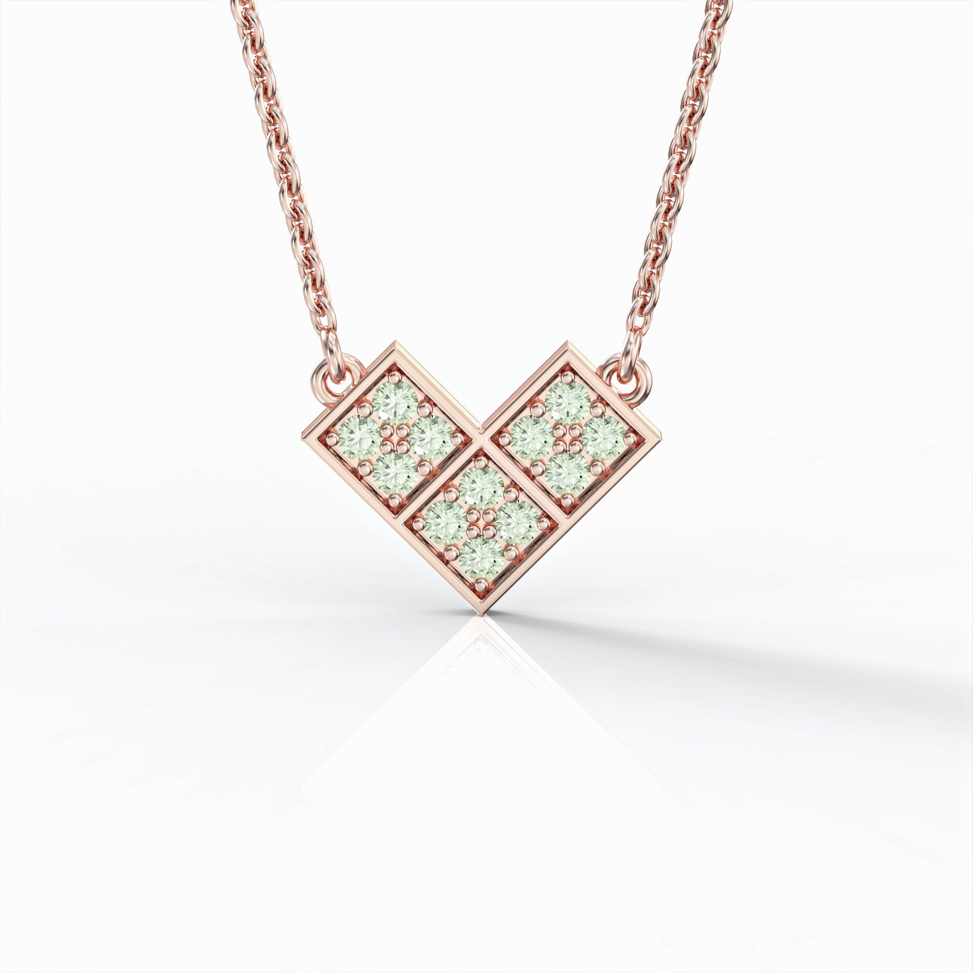 Sweet love - heart-shaped pendant necklace studded with diamonds