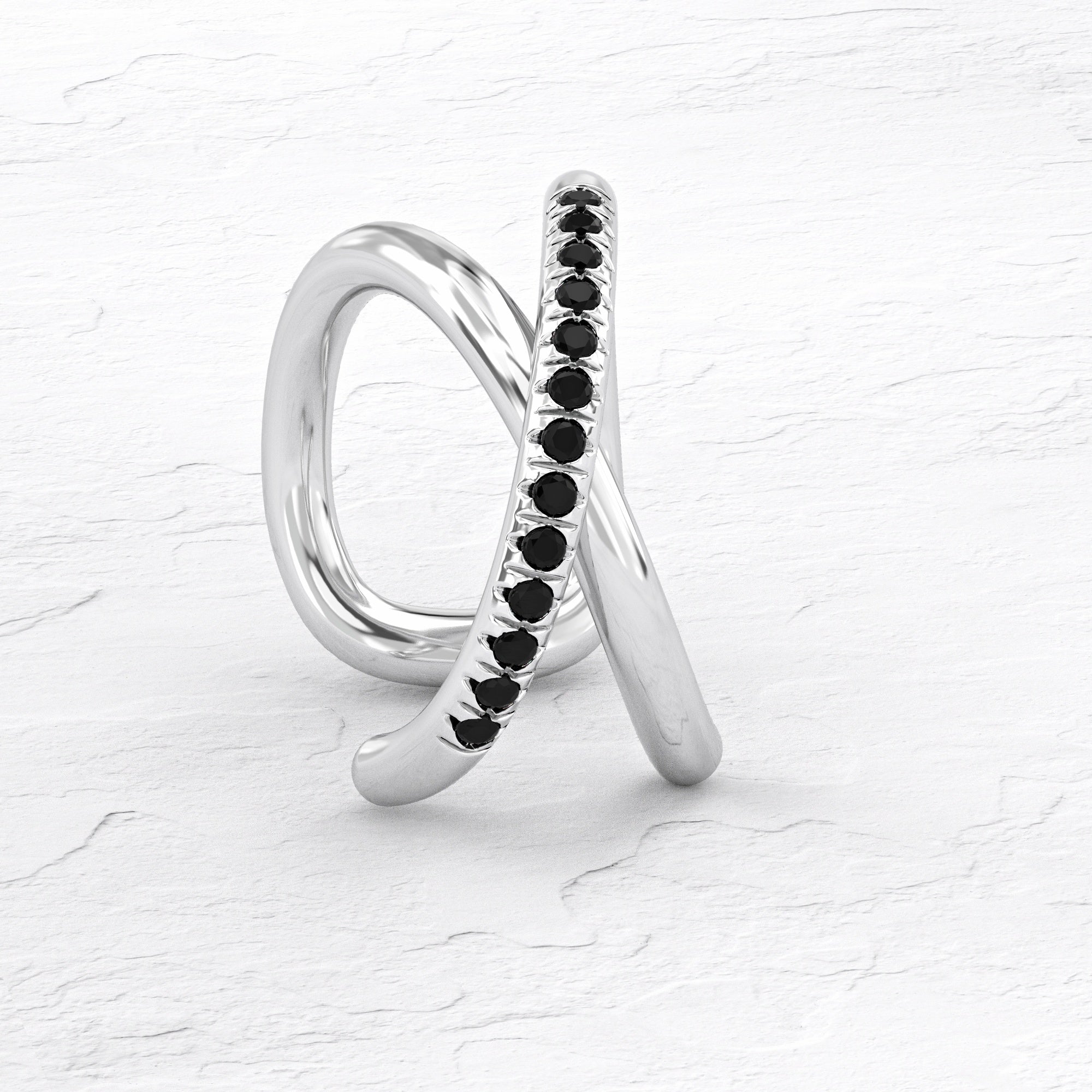 Mykonos earring - X-hug black diamond earring