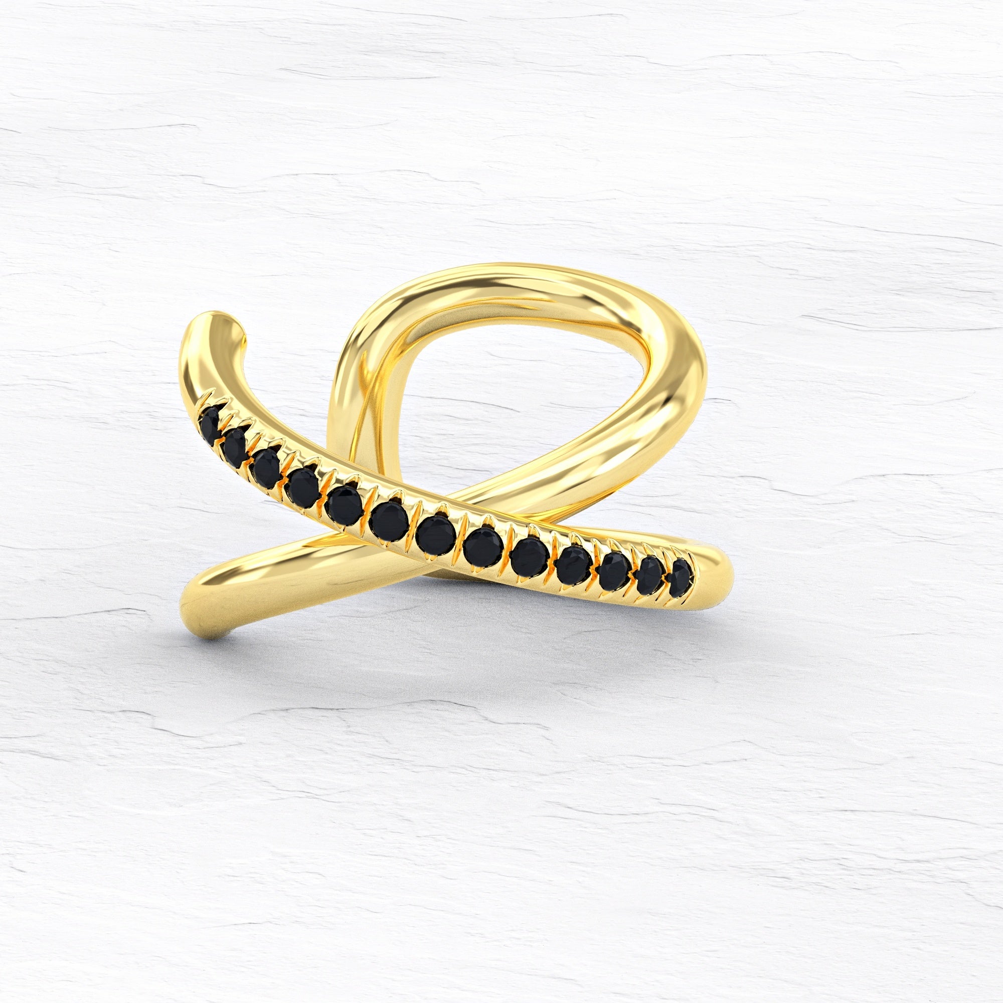 Mykonos earring - X-hug black diamond earring