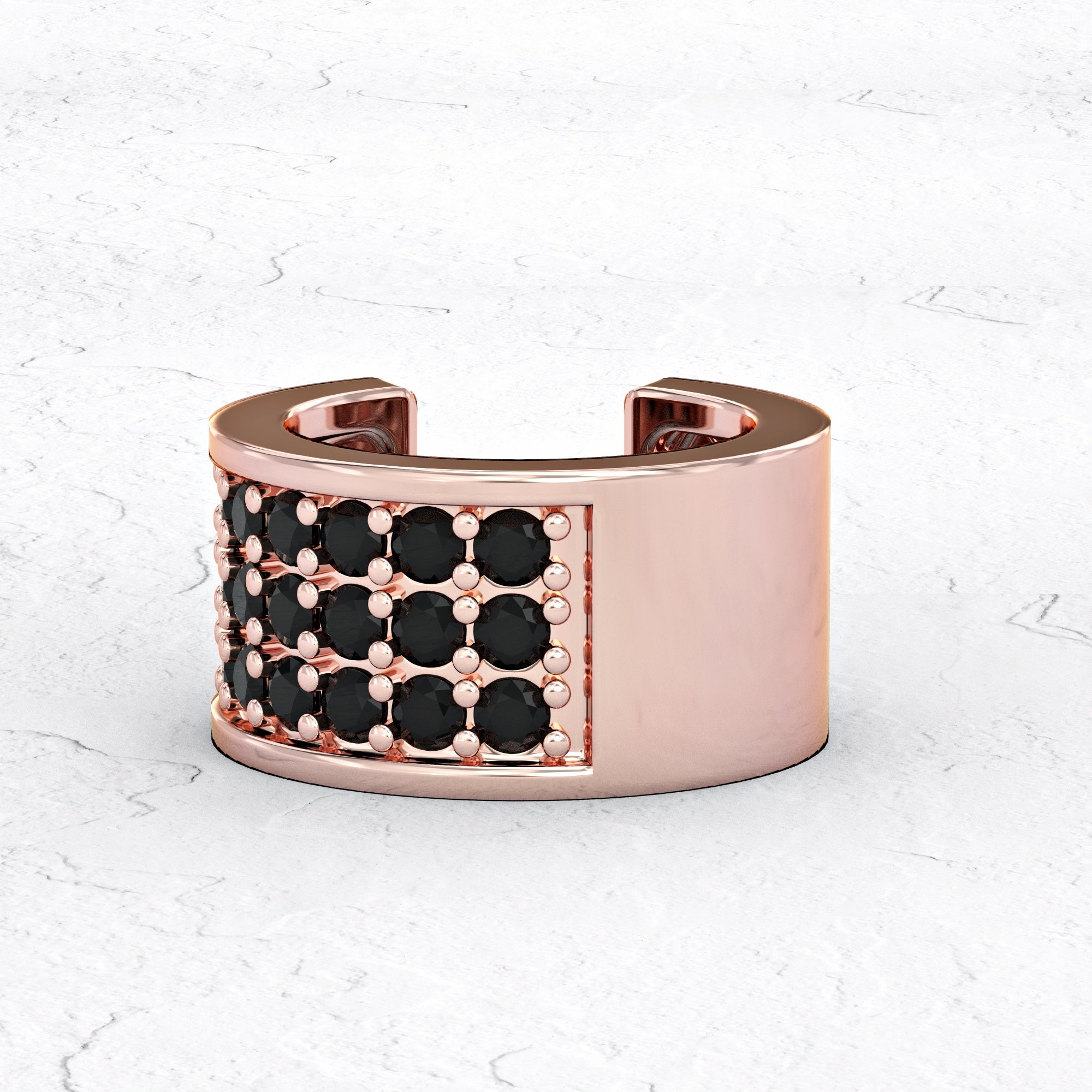 Mykonos Trio earring - black diamond X hug earring