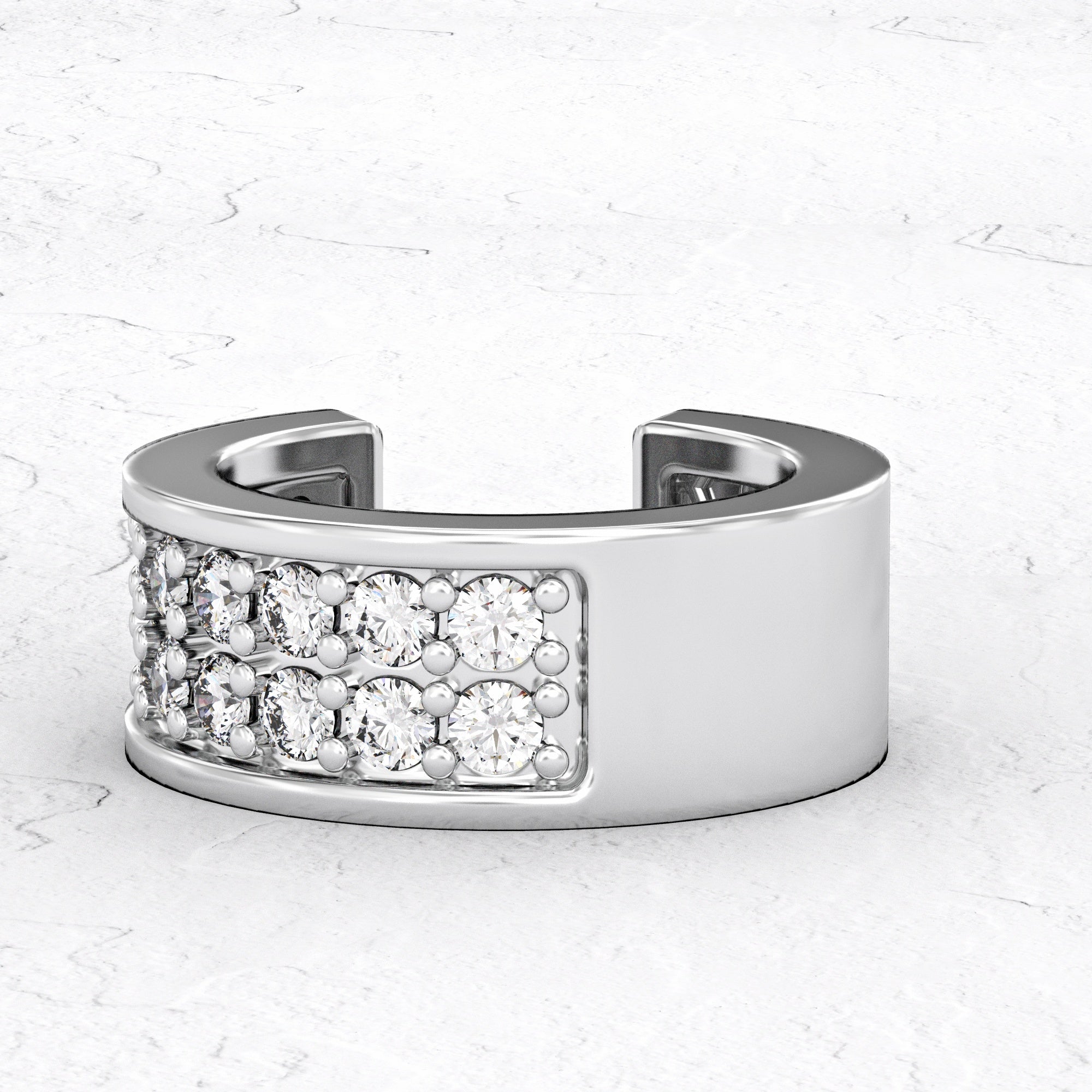 עגיל מיקונוס Duo- עגיל חבק איקס יהלומים