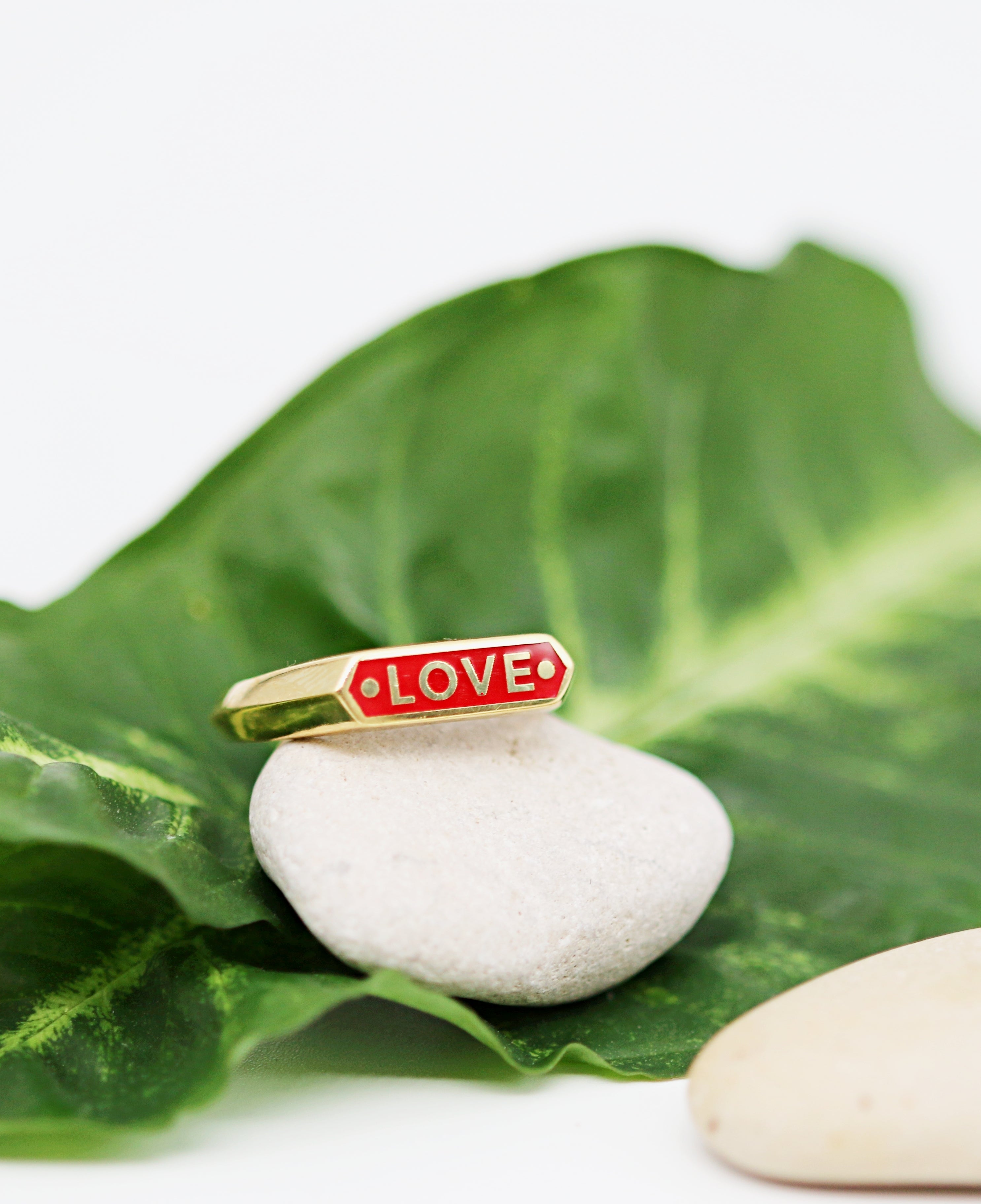 "Personal seal" ring - enamel name ring