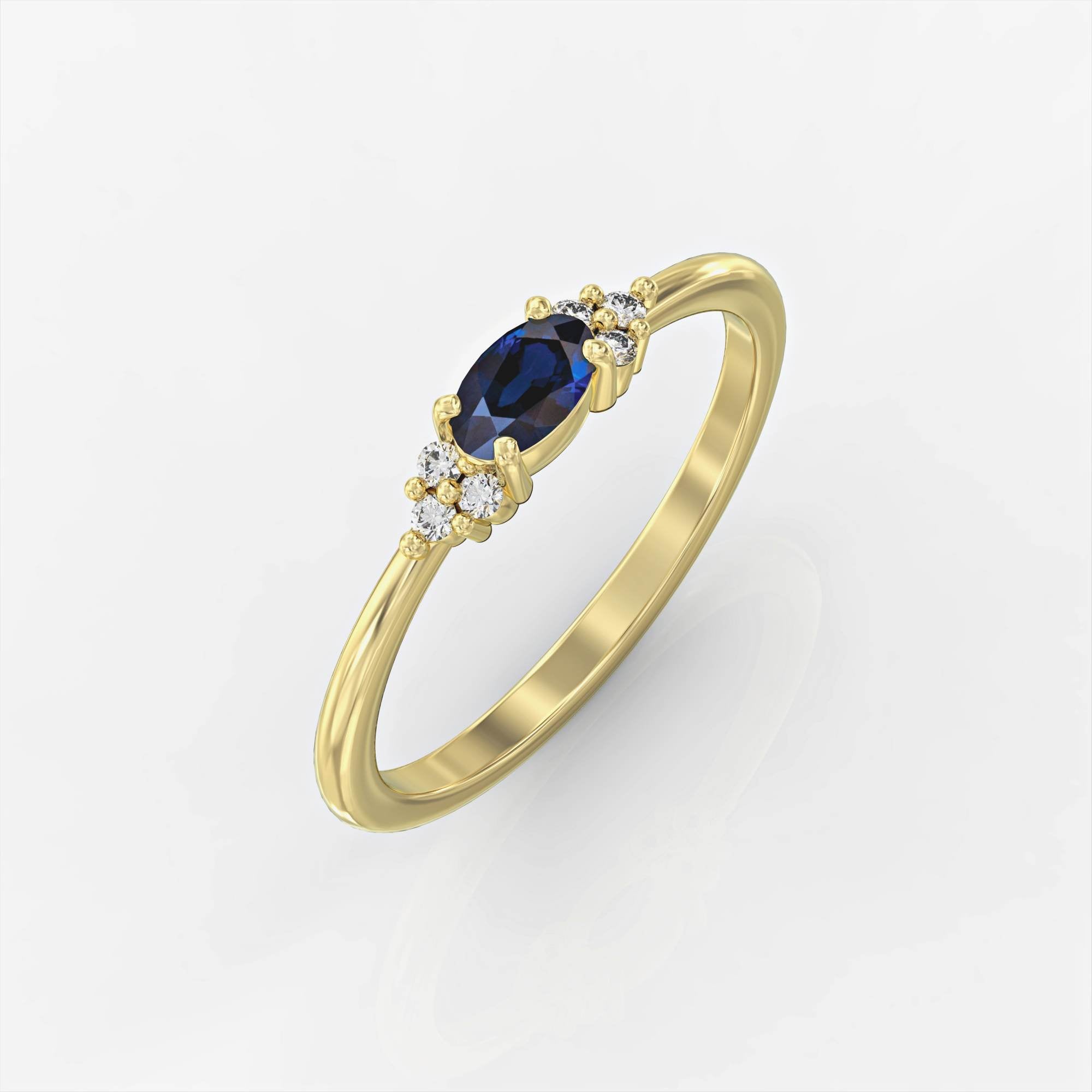 Bella ring - ring set with Bella sapphires and diamonds 