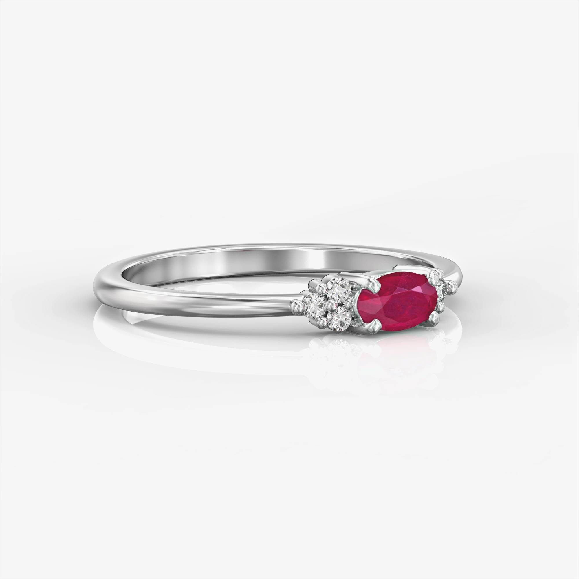 Bella ring - ring set with Bella rubies and diamonds 