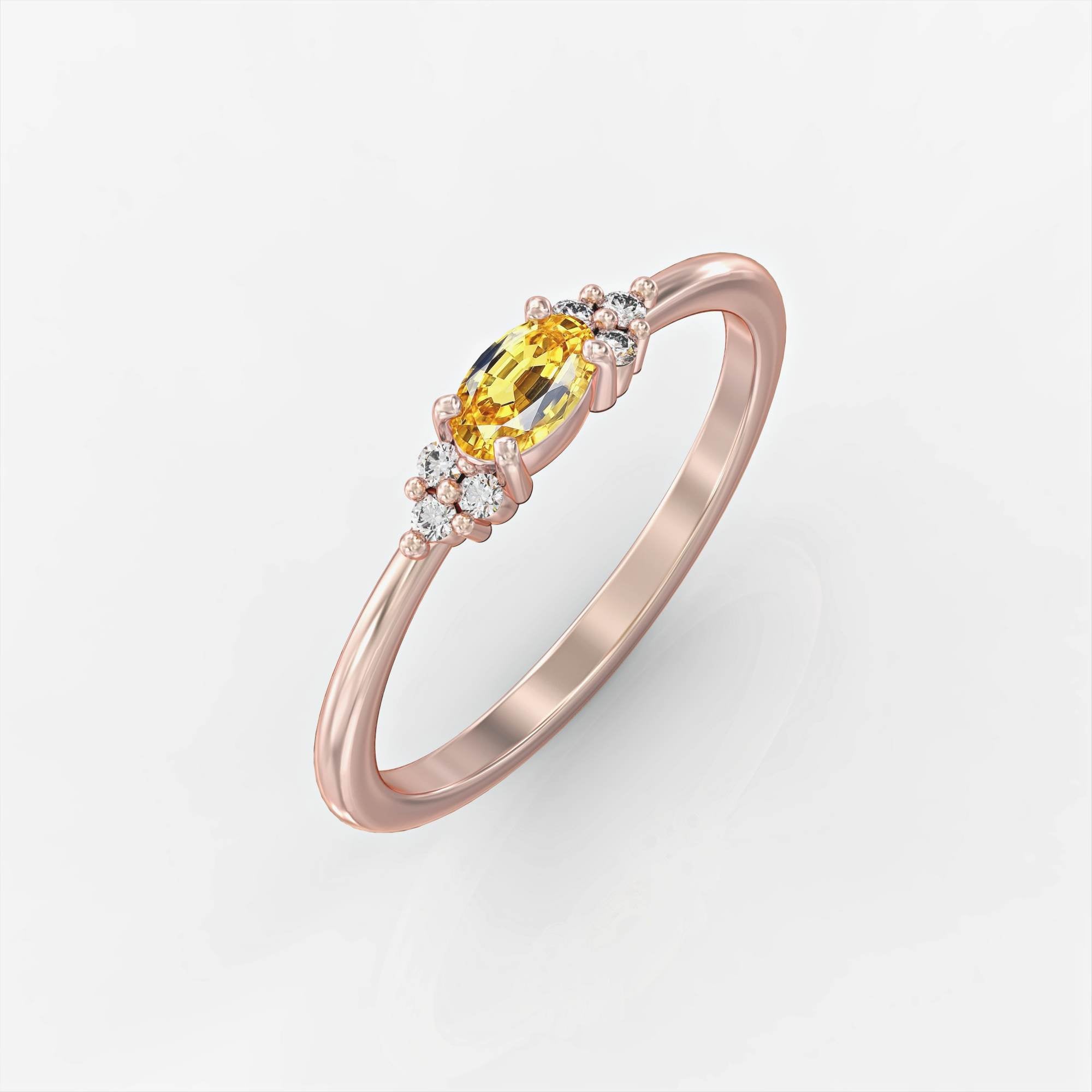 Bella ring - a ring set with yellow sapphires and Bella diamonds 