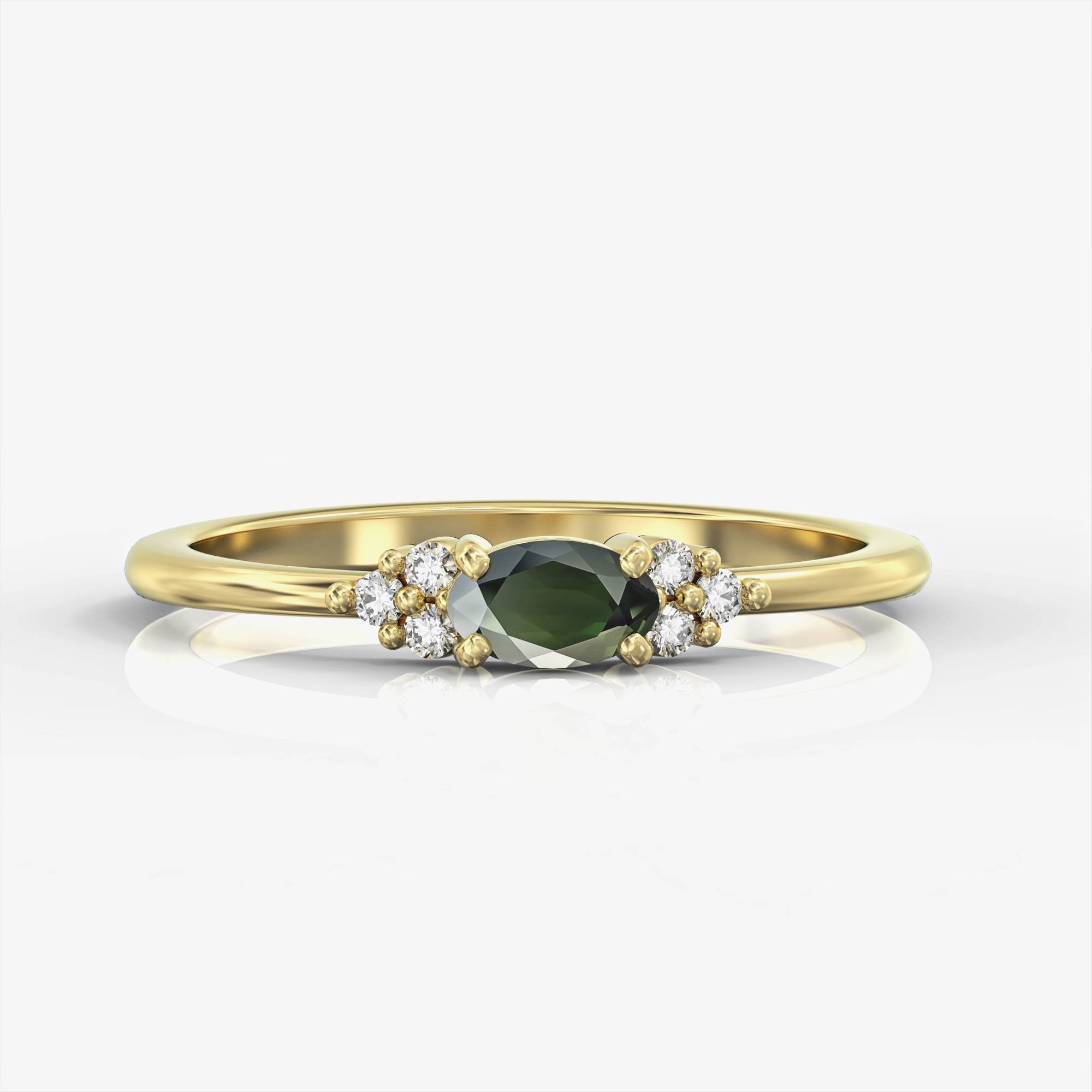 Bella Ring - ring studded with emeralds and Bella diamonds 