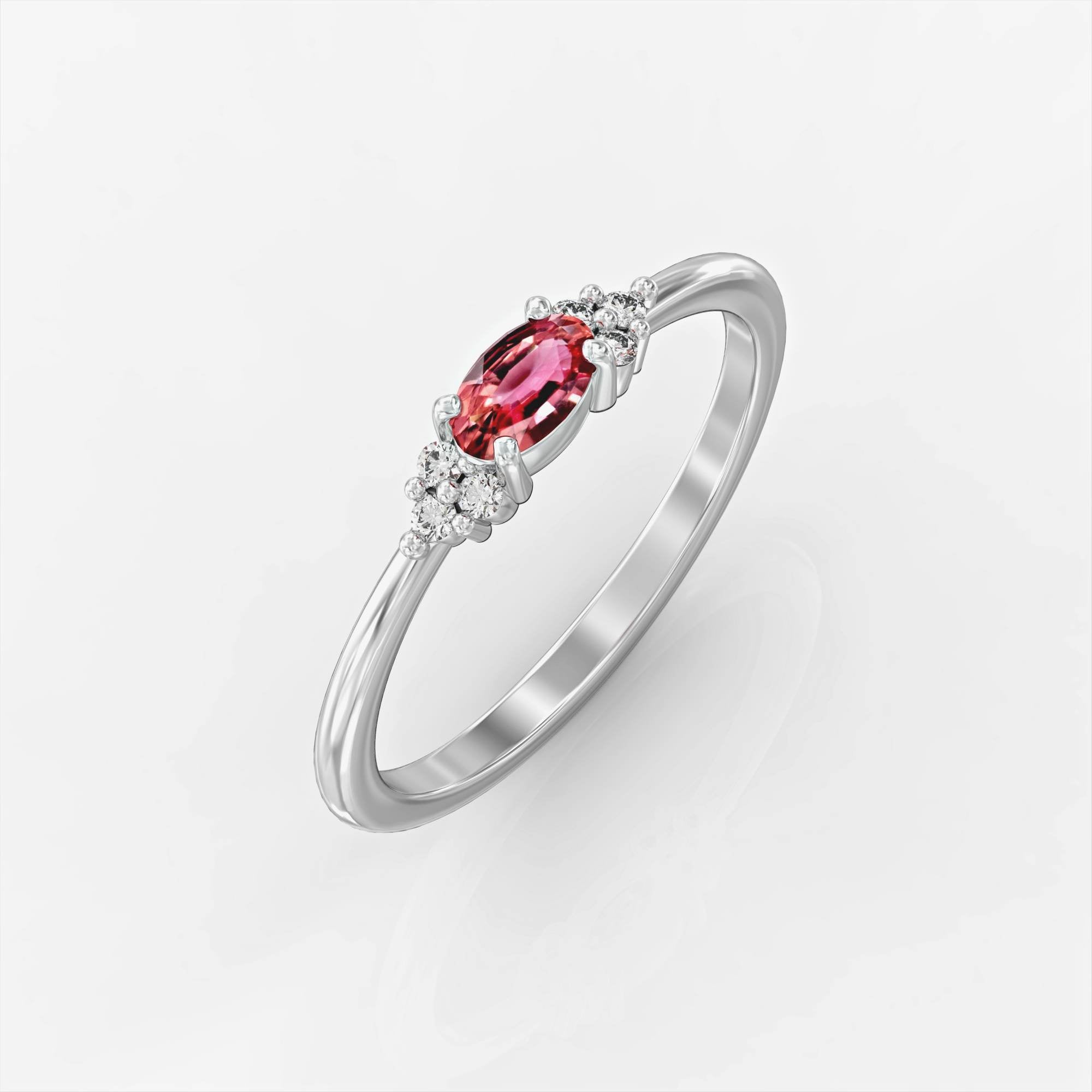 Bella ring - ring set with Bella rubies and diamonds 