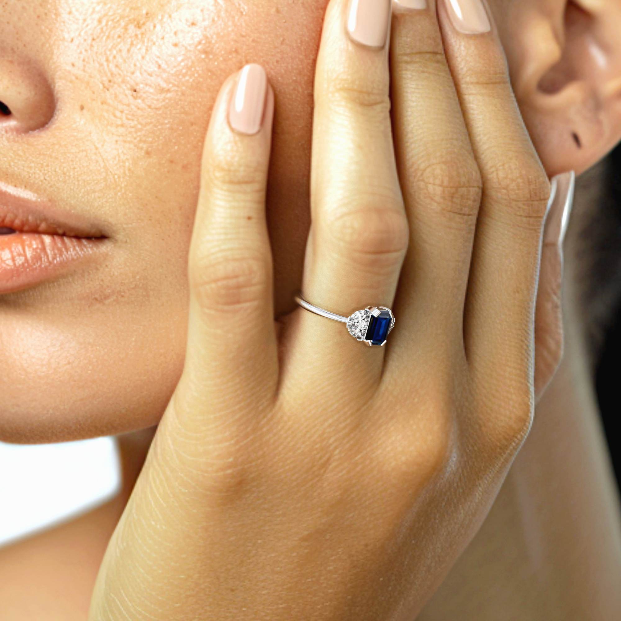 Capri - an engagement ring set with sapphires and diamonds