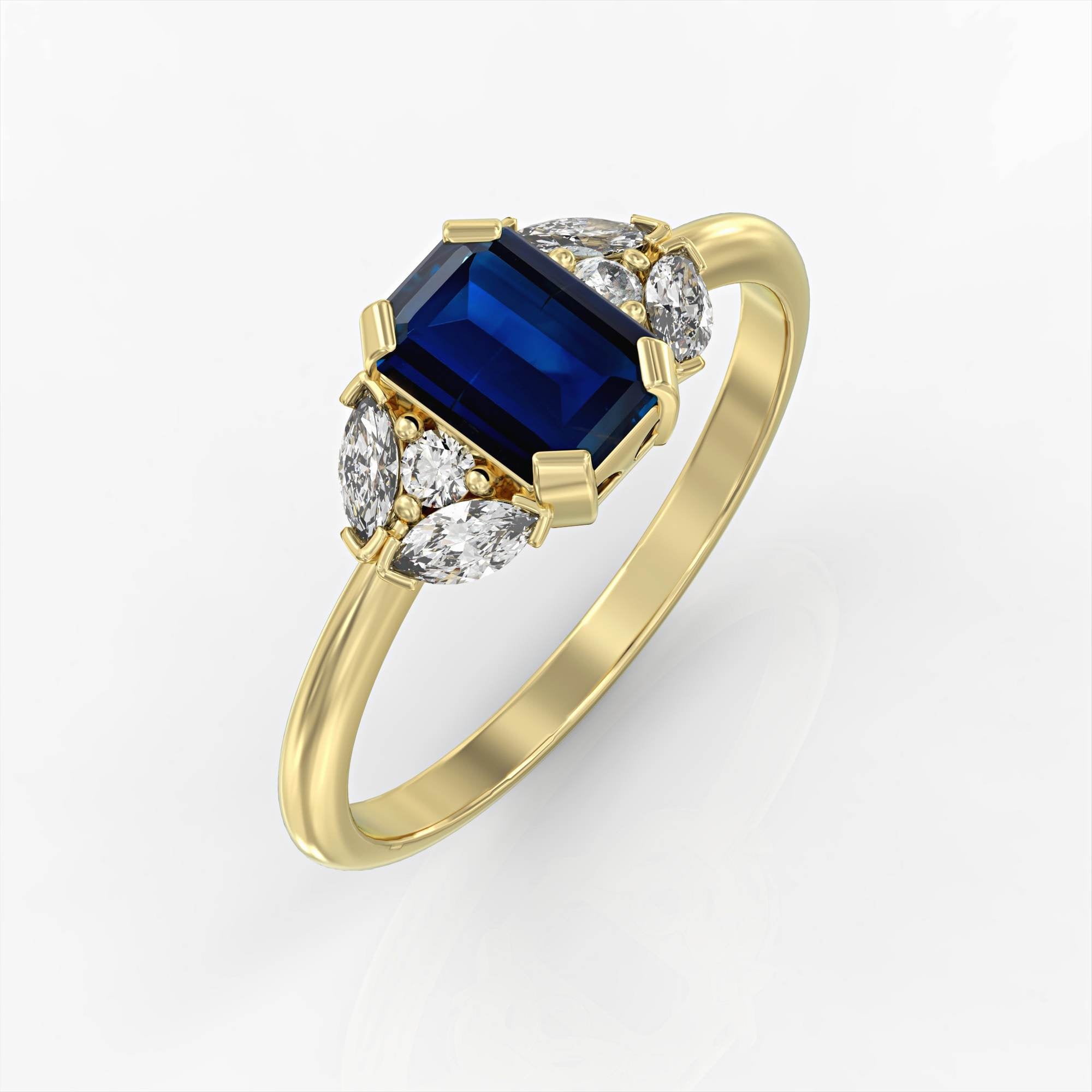 Capri - an engagement ring set with sapphires and diamonds