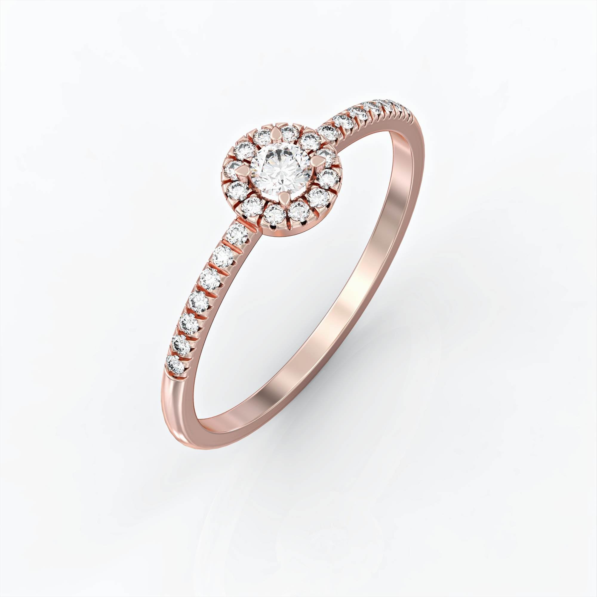 Lily ring - a flower ring studded with Lily diamonds 